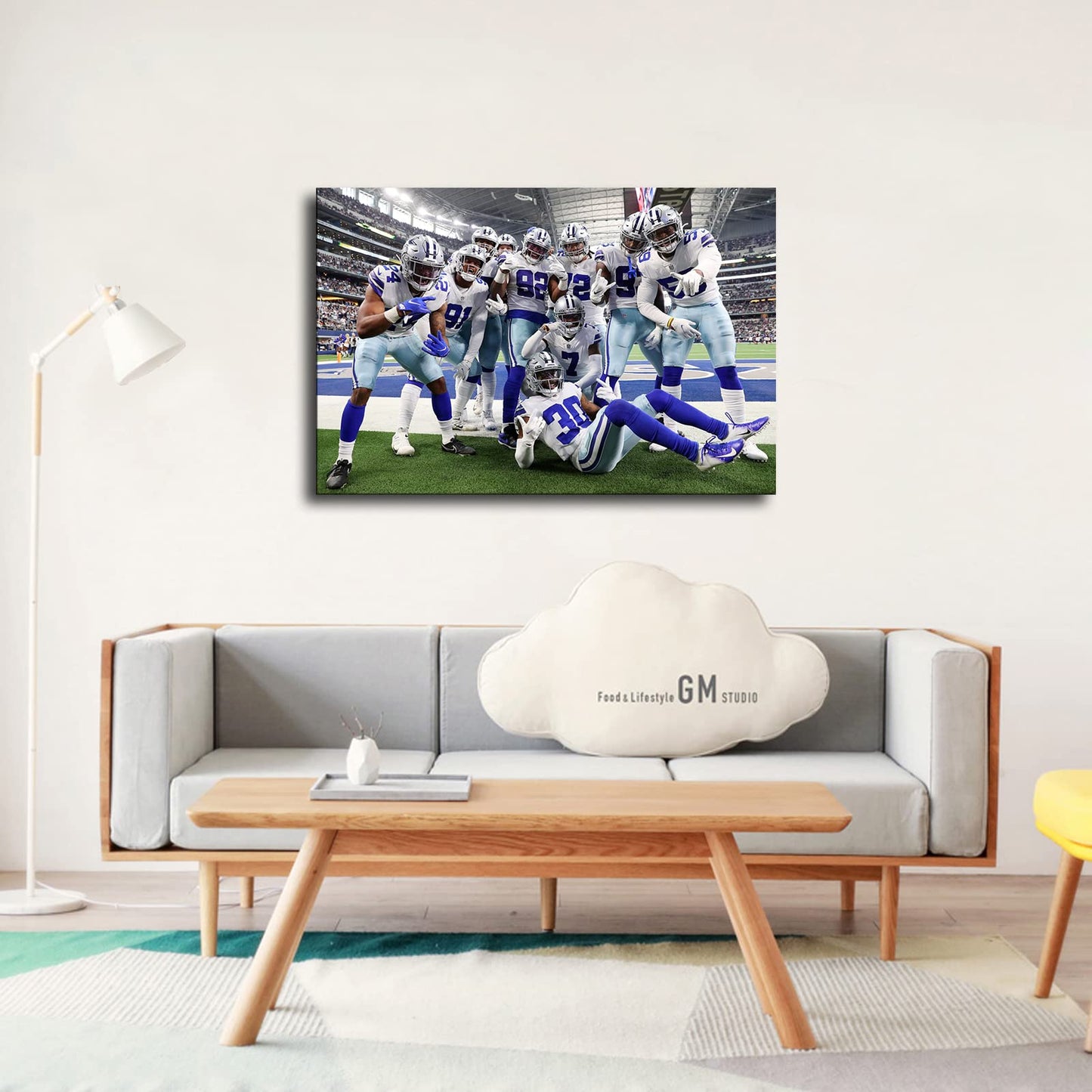 Dallas City Cowboys team Player Photo Wall Art Football Field American Football Home Decor Gift Large Size Printed Waterproof Canvas Poster Wall Decor Poster Signs for Home boy gift girl gift (no