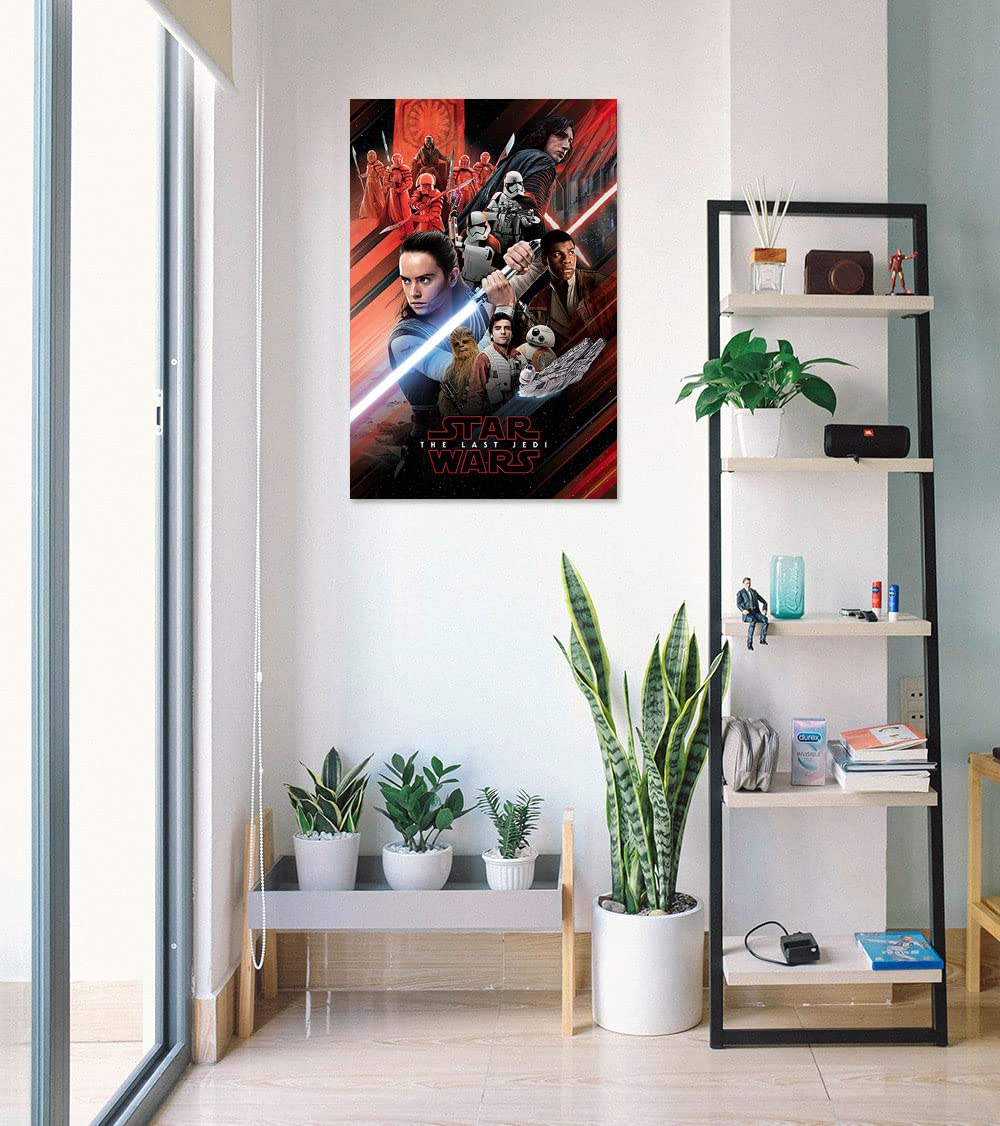 POSTER STOP ONLINE Star Wars Episode VIII - The Last Jedi - Movie Poster/Print (Character Montage/Red) (Size 24" x 36") (by