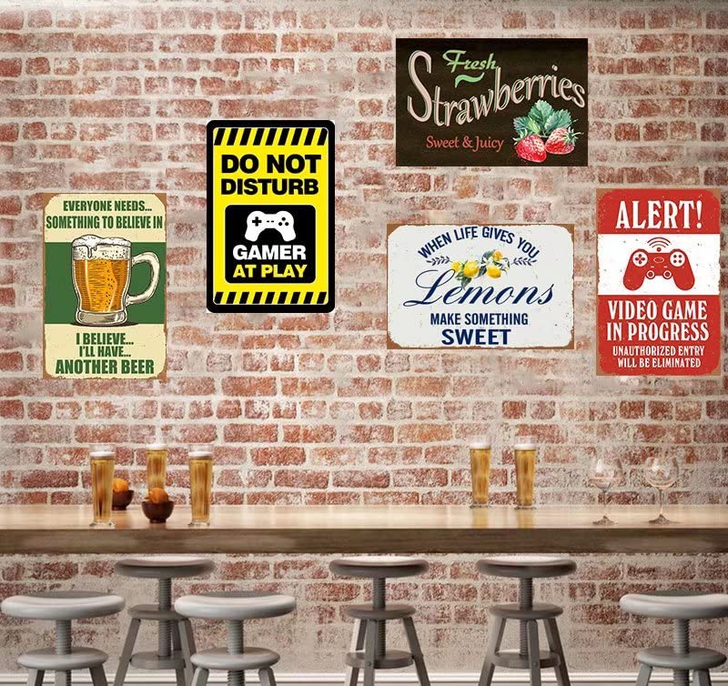 HERYNLRN Retro Tin Signs Vintage Style Fishing Art Prints Type of Fish Freshwater Game Fish Knowledge Chic Metal Poster Wall Decor Art Gift for Man Cave Boys Room Garage 8 X 12 in