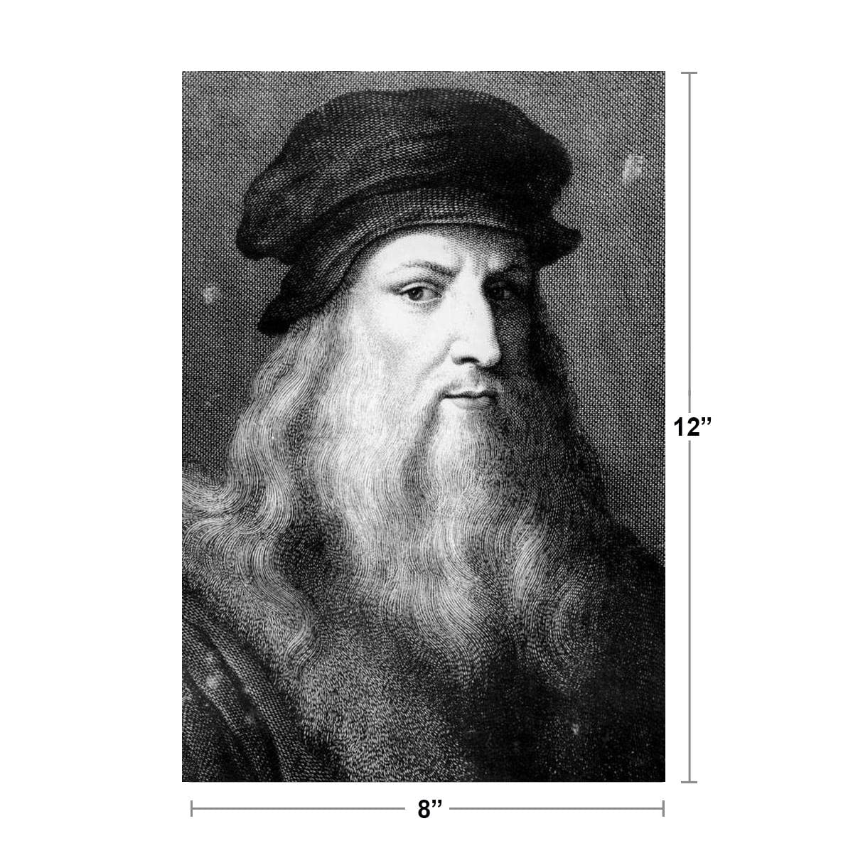 Leonardo Da Vinci Self Portrait Younger Years Realism Charcoal Artwork Davinci Drawings Portrait Oil Painting Wall Art Renaissance Posters Vinci Art Thick Paper Sign Print Picture 8x12