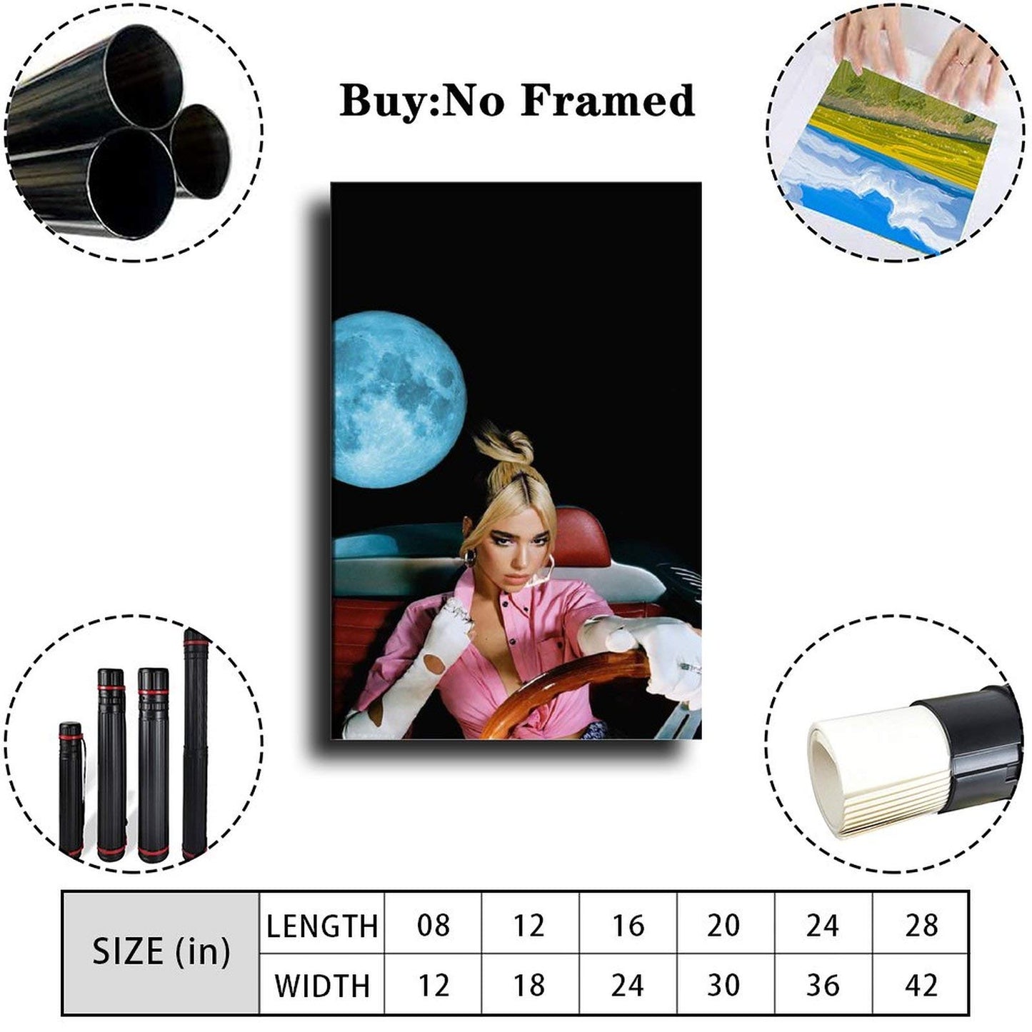 Dua Lipa Future Nostalgia Character Art Poster Canvas Art Poster and Wall Art Picture Print Modern Family Bedroom Decor Posters 12×18inch(30×45cm)