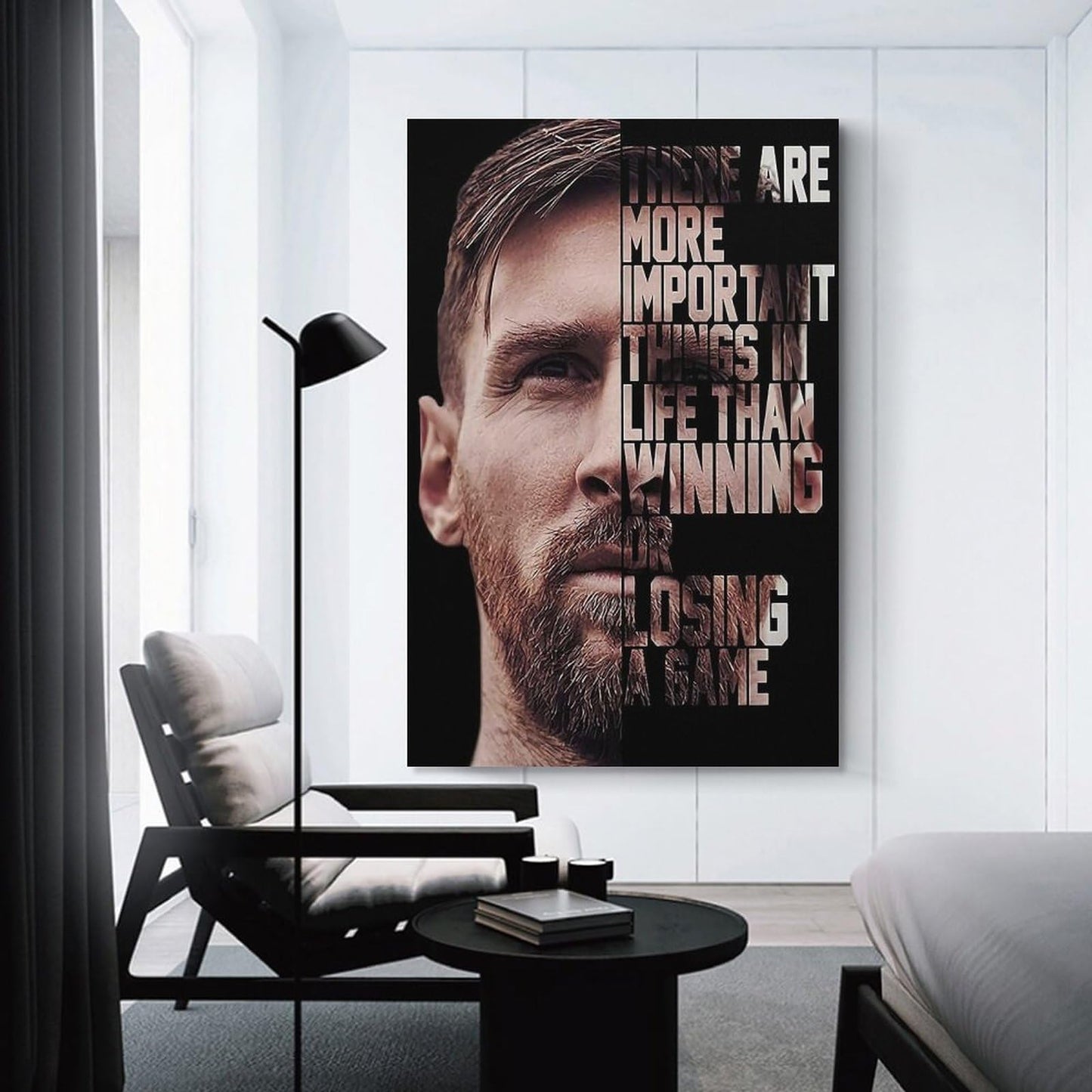 HAYNANCH Soccer Poster Football Star Messi Poster Inspirational Wall Decor Print With Soccer Star Lionel Messi's Inspiring Quote, Perfect For Home Decor Unframed 12x18inch(30x45cm)