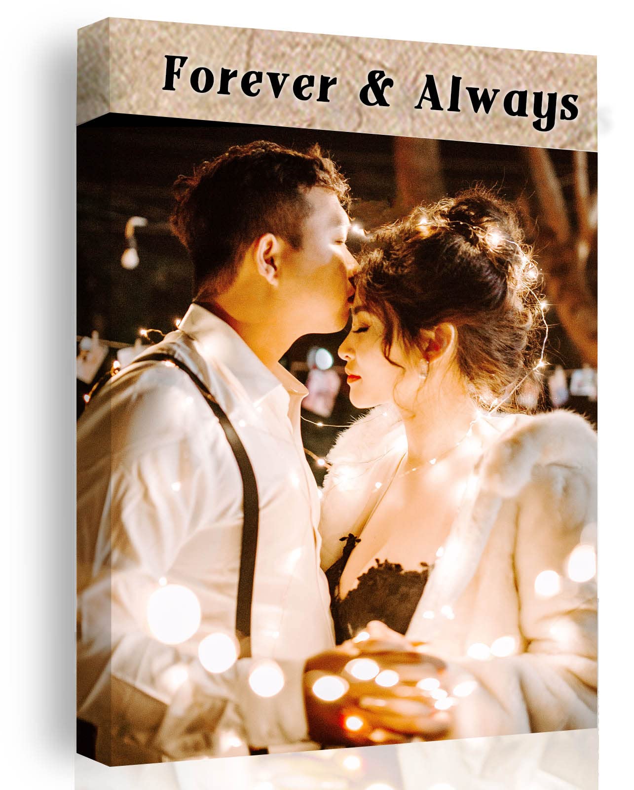 Personalized Canvas Print with Photo Text, Custom Picture Poster Print for Wall, Customized Framed Wall Art Photo Gifts-8" x 10"