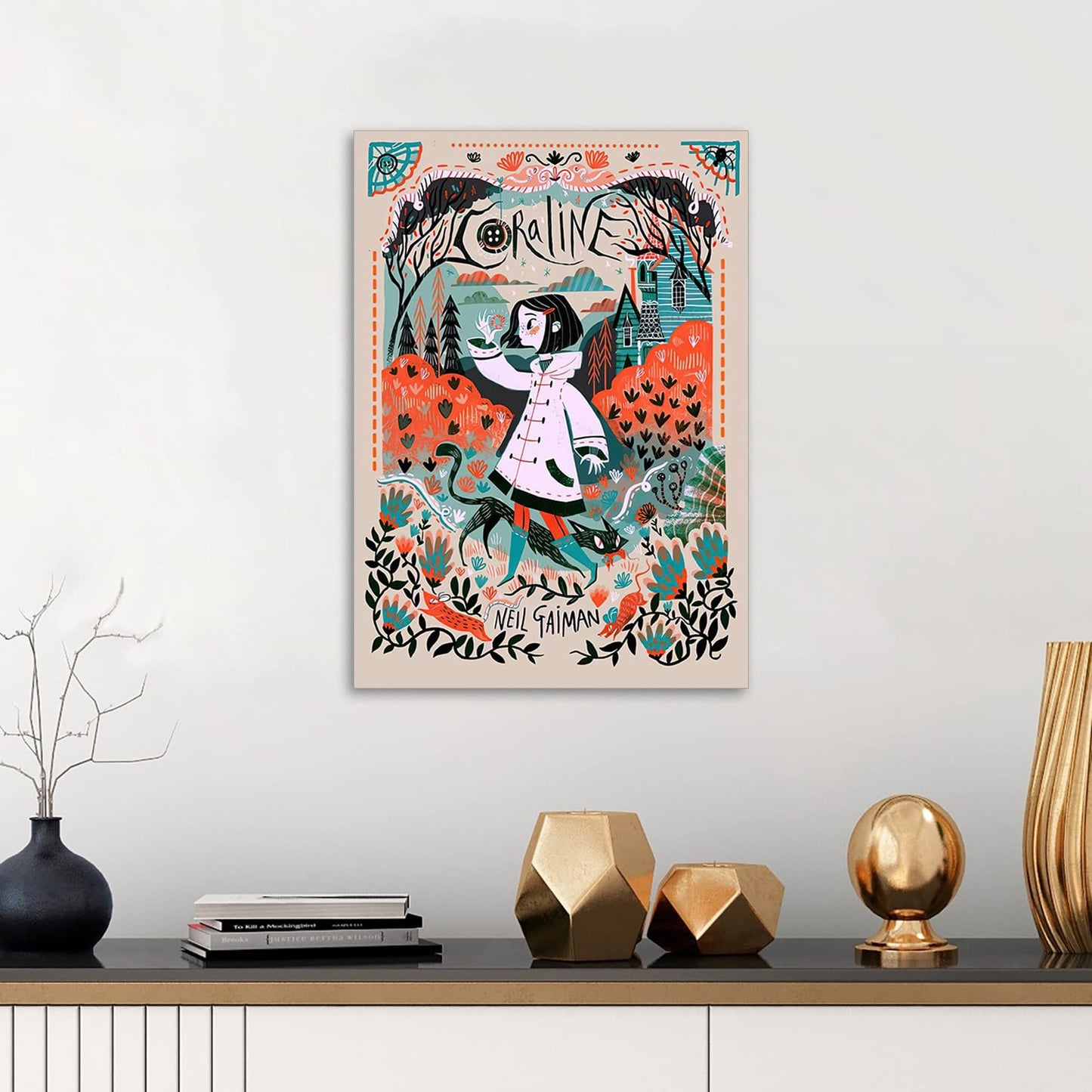 Coraline Movie Poster Anime Posters Canvas Art Prints Picture for Living Home Room Bedroom Wall Decoration Painting - Unframed 8x12 inch