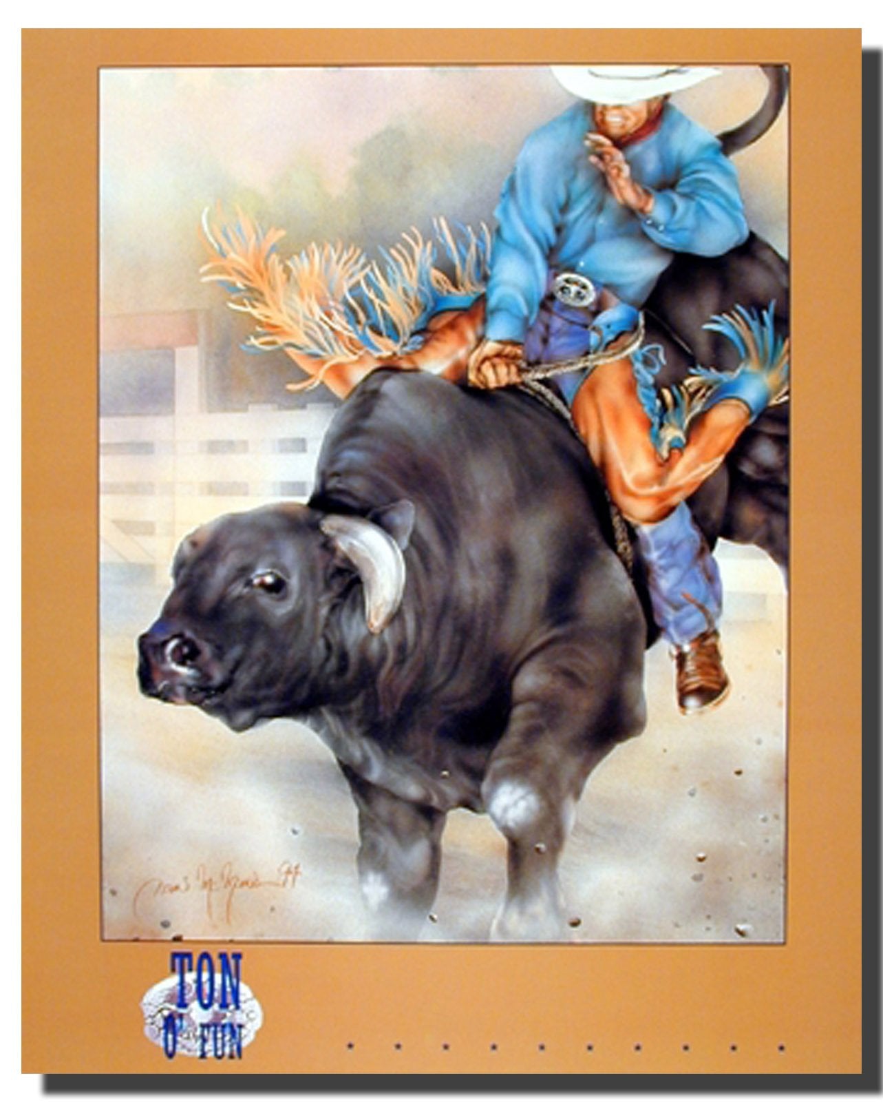 Western Cowboy Bull Riding Rodeo Picture Wall Decor Art Print Poster (16x20)