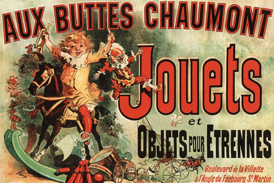 Jules Cheret Aux Buttes Chaumont Jouets 1885 Vintage French Department Store Toy TV Show Ad Cool Wall Decor Art Print Poster 18x12