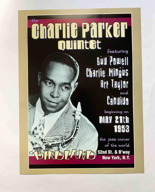 Charlie Parker Vintage Jazz Concert Poster 18"x24" Print Wall Decor Music African American