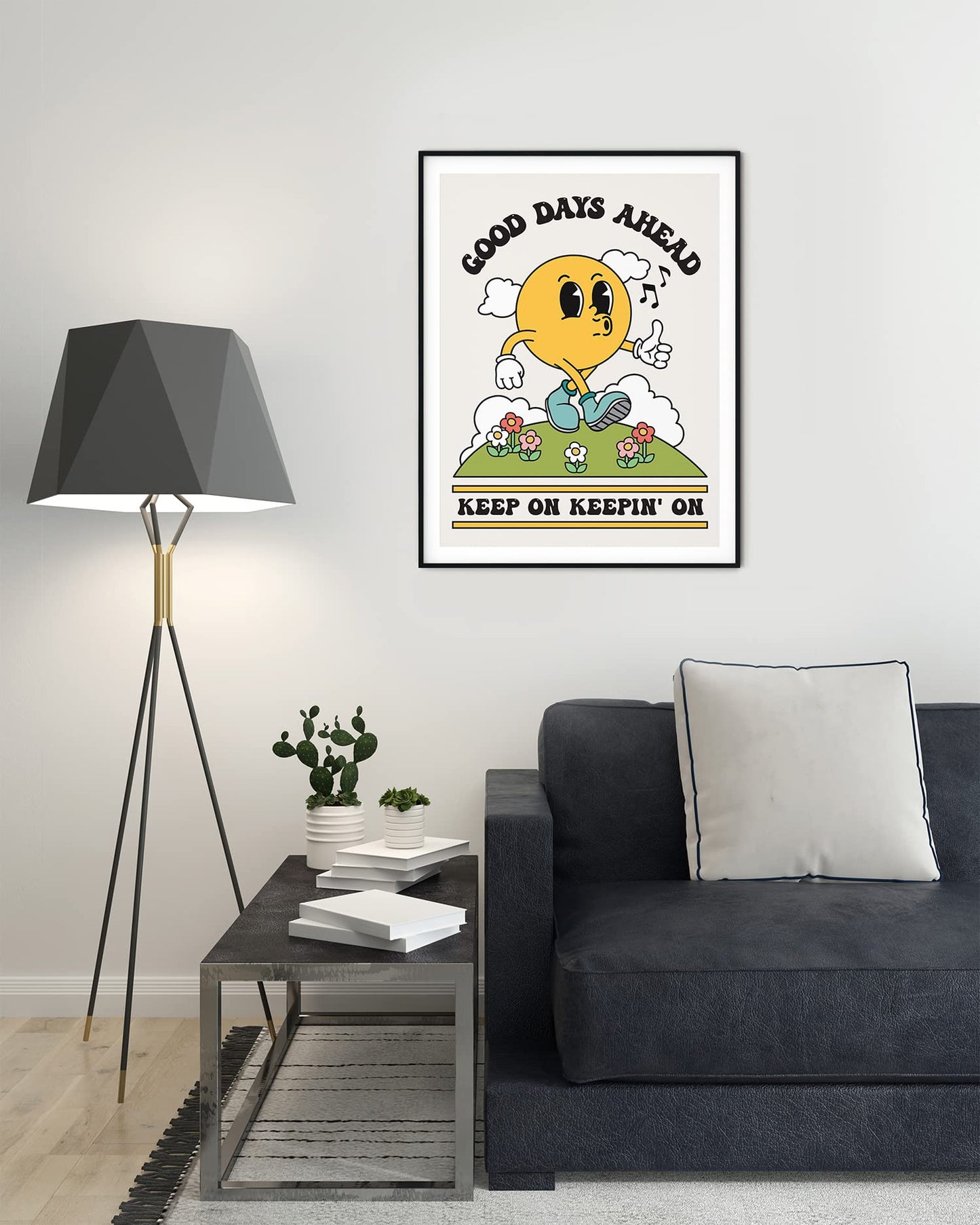 Good Days Ahead Retro Poster Wall Art Print, Cute Room Decor Retro Aesthetic, Positive Quote Art Print, Vintage Nostalgia Poster