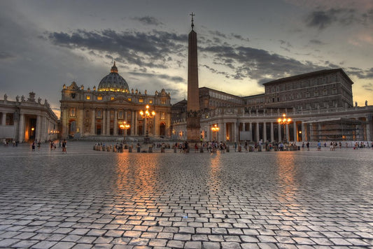 Sunset in St Peters Square Vatican City Rome Photo Photograph Cool Wall Decor Art Print Poster 12x18