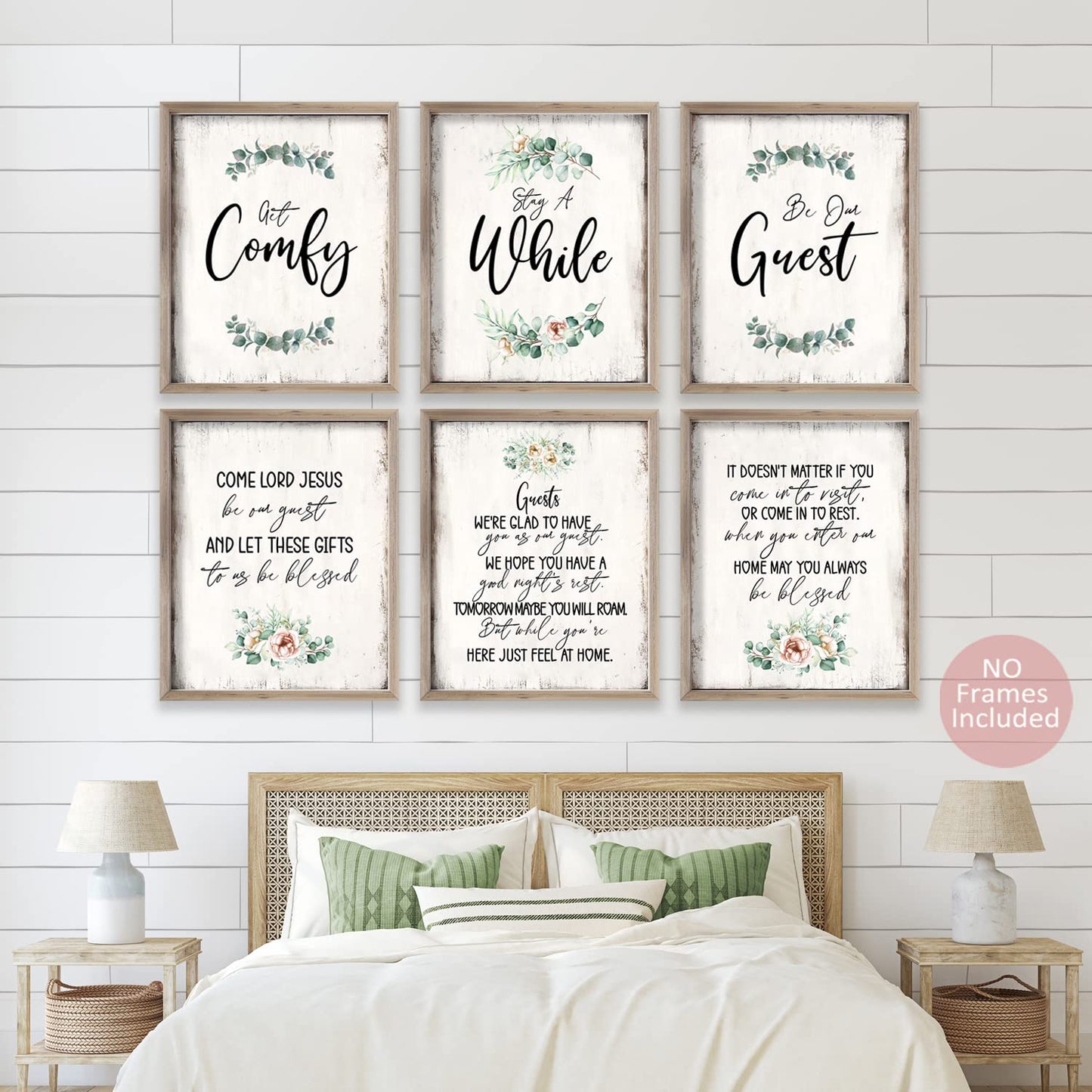 Be Our Guest Wall Art Prints, Farmhouse Guest Room Decor, Biblical Wall Art Poster, Christian Wall Art Guest Bedroom Essentials, Welcome Sign, Spare Bedroom Decor (Set Of 6, 8 X 10 In, Unframed）