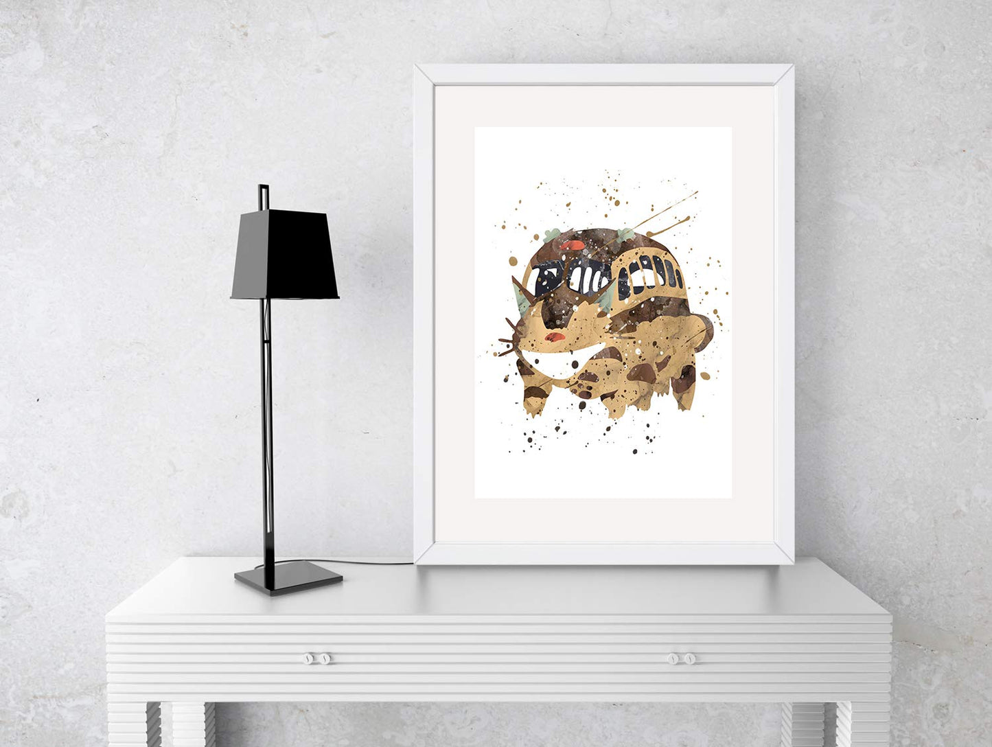 Catbus Prints, Anime Watercolor, Nursery Wall Poster, Holiday Gift, Kids and Children Artworks, Digital Illustration Art