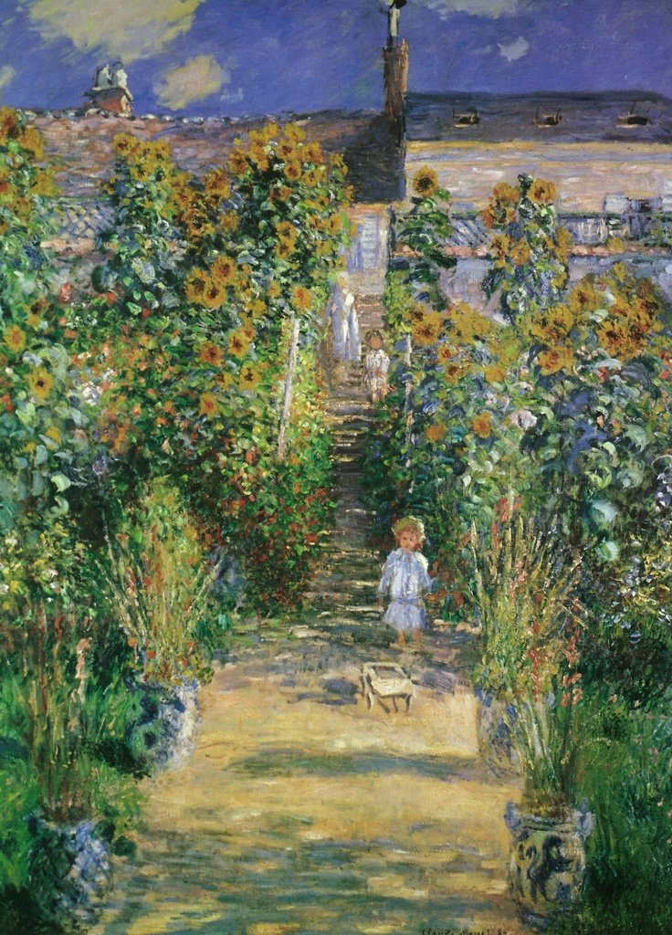 Claude Monet The Artists Garden At Vtheuil 1880 French Impressionist Painting Art Cool Wall Decor Art Print Poster 12x18