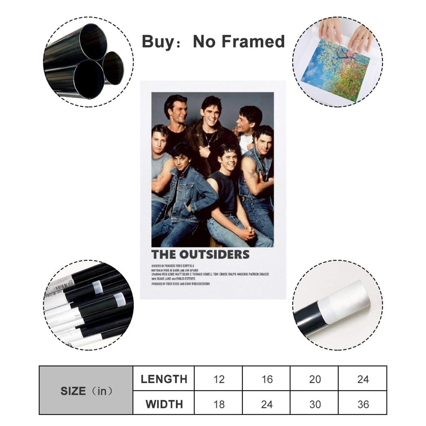 YTSLJ 90 S Aesthetic for Room Poster The Outsiders Canvas Art Poster and Wall Art Picture Print Modern Family Bedroom Decor Posters 08x12inch(20x30cm)