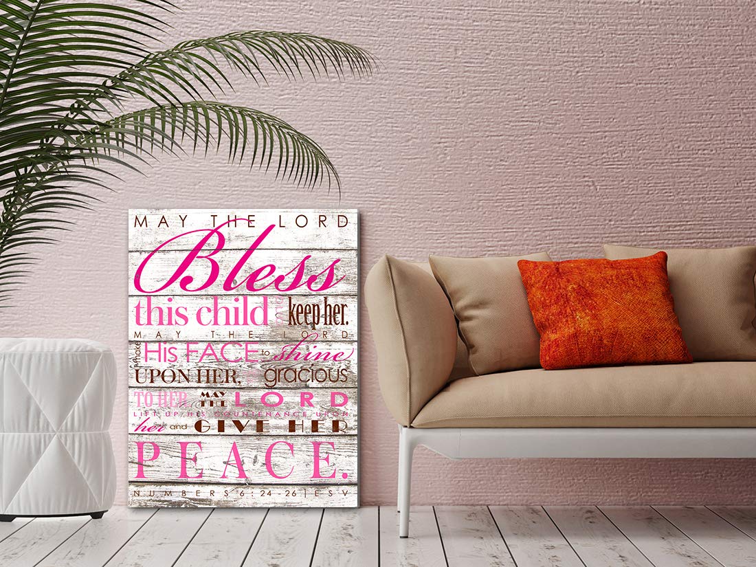 Canvas Wall Art for Living Room Inspirational Wall Art Pink Motivational Poster Office Wall Decor for Bedroom Bathroom Decor Canvas Print Framed Art best bless