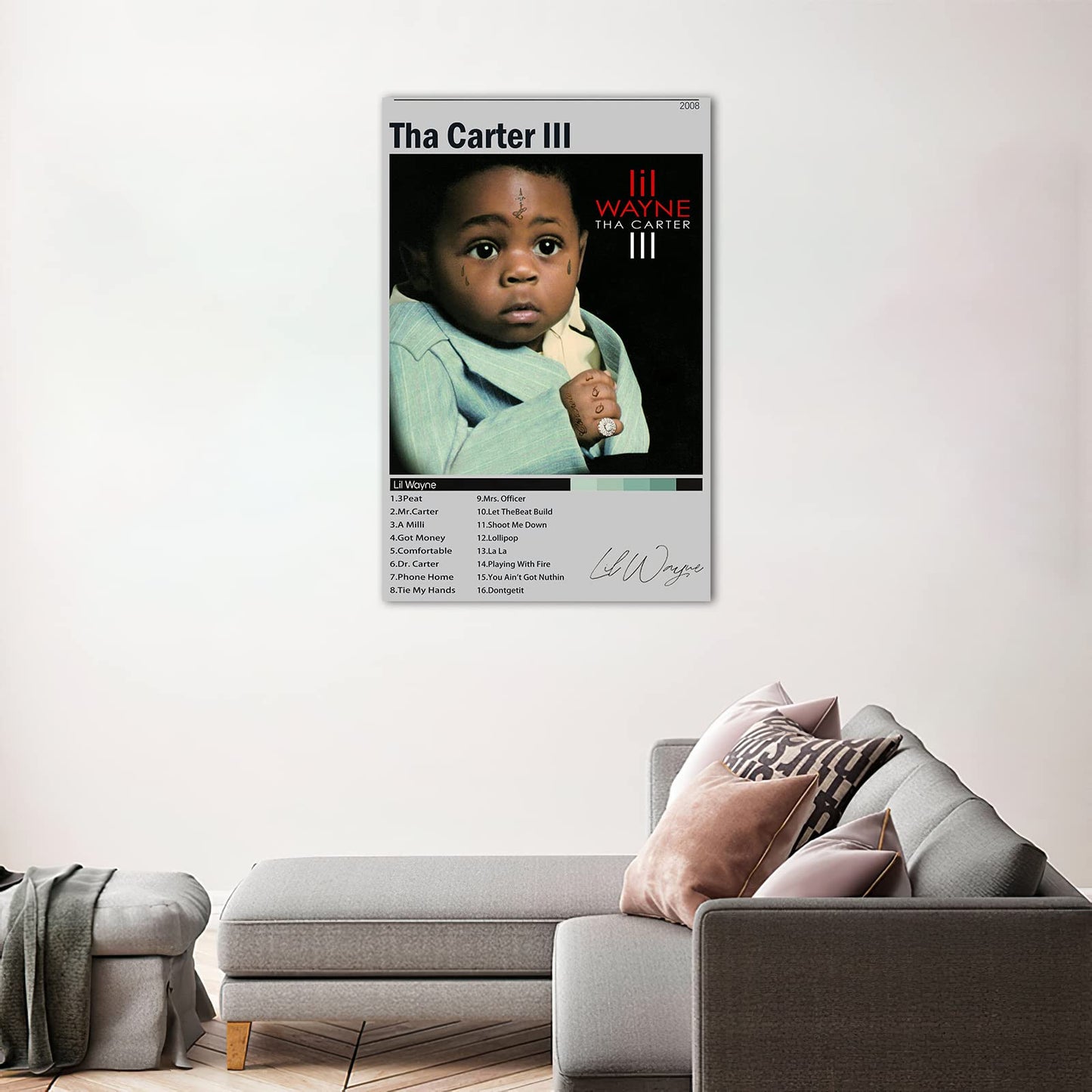Music Poster Tha Carter III Album Cover Art Wall Canvas Pictures for Modern Room Decor Prints Unframed 12" x 18"
