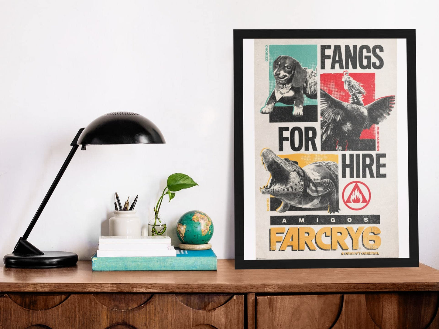 Far Cry 6 Poster Fangs For Hire Chorizo Guapo Chicharron Video Game Gaming Gamer Merchandise Collectibles Collectors Merch Wall Art Gift Room Home Cool Play Cool Wall Decor Art Print Poster 12x18