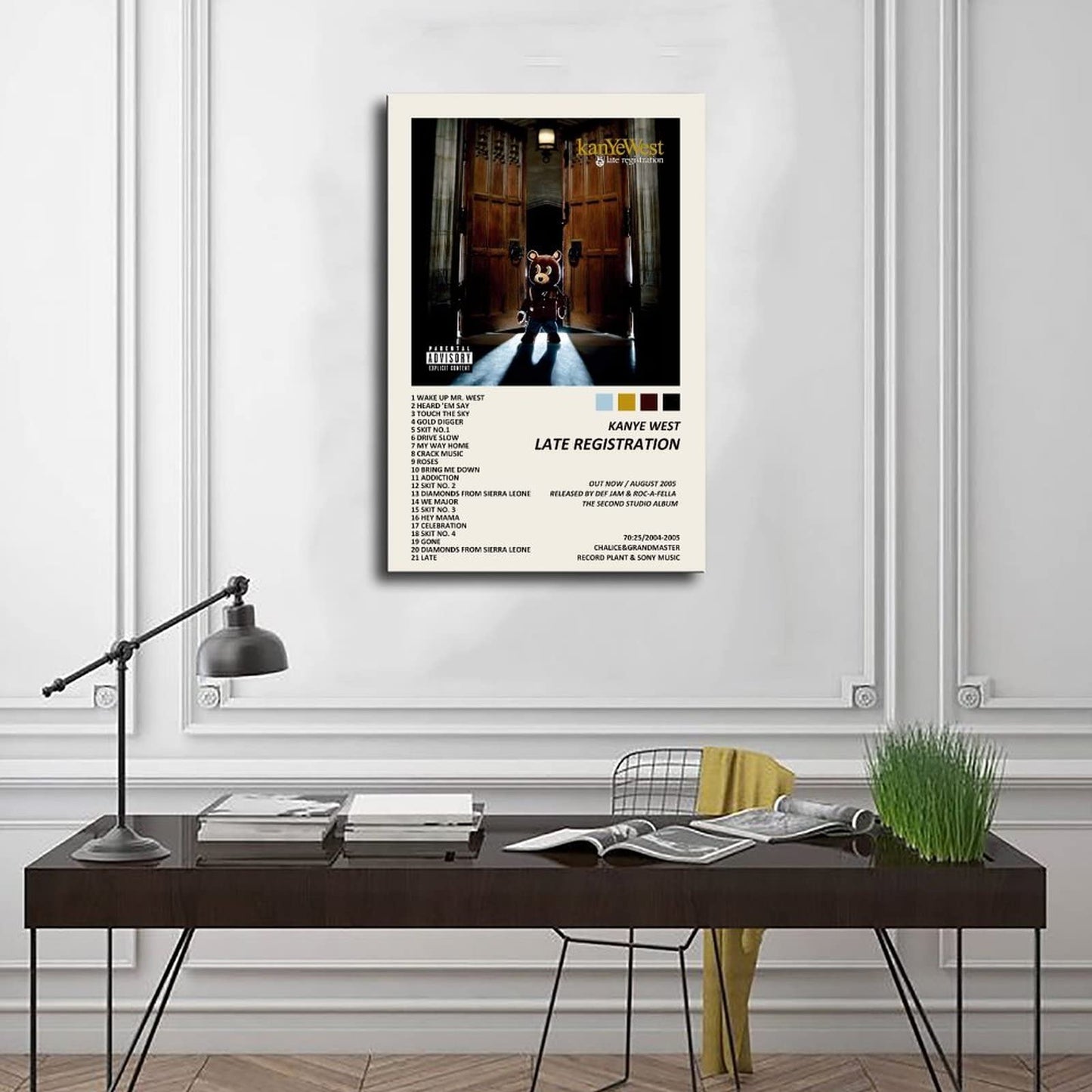 Kanye Poster West Late Registration Music Album Cover Poster Canvas Poster Wall Art Decor Print Picture Paintings for Living Room Bedroom Decoration Unframe:12x18inch(30x45cm)