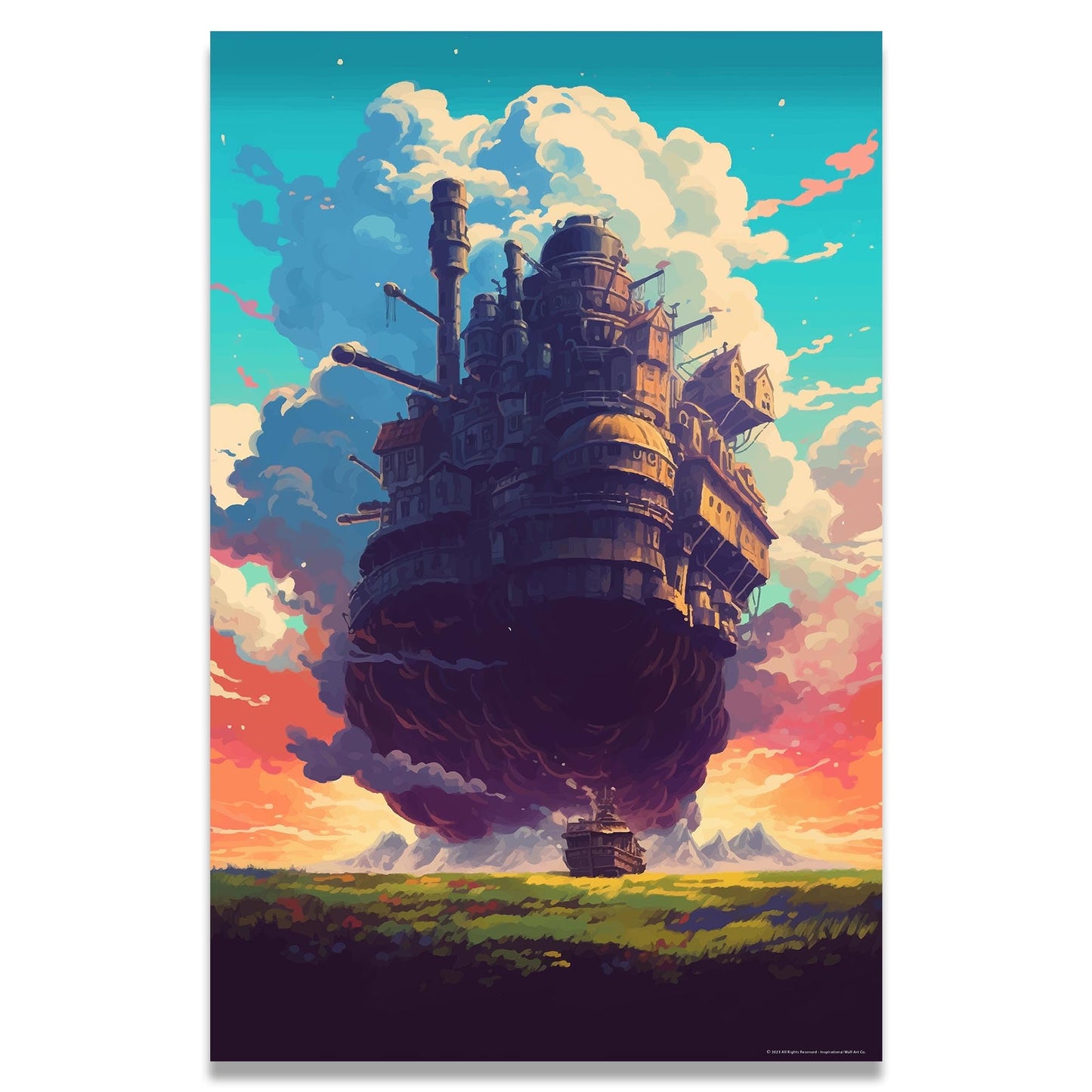 Inspirational Wall Art Co. - Howl's Moving Castle Poster Studio Ghibli Art Print - Anime Movie Posters for Fans - Unframed (11x17 Inches)