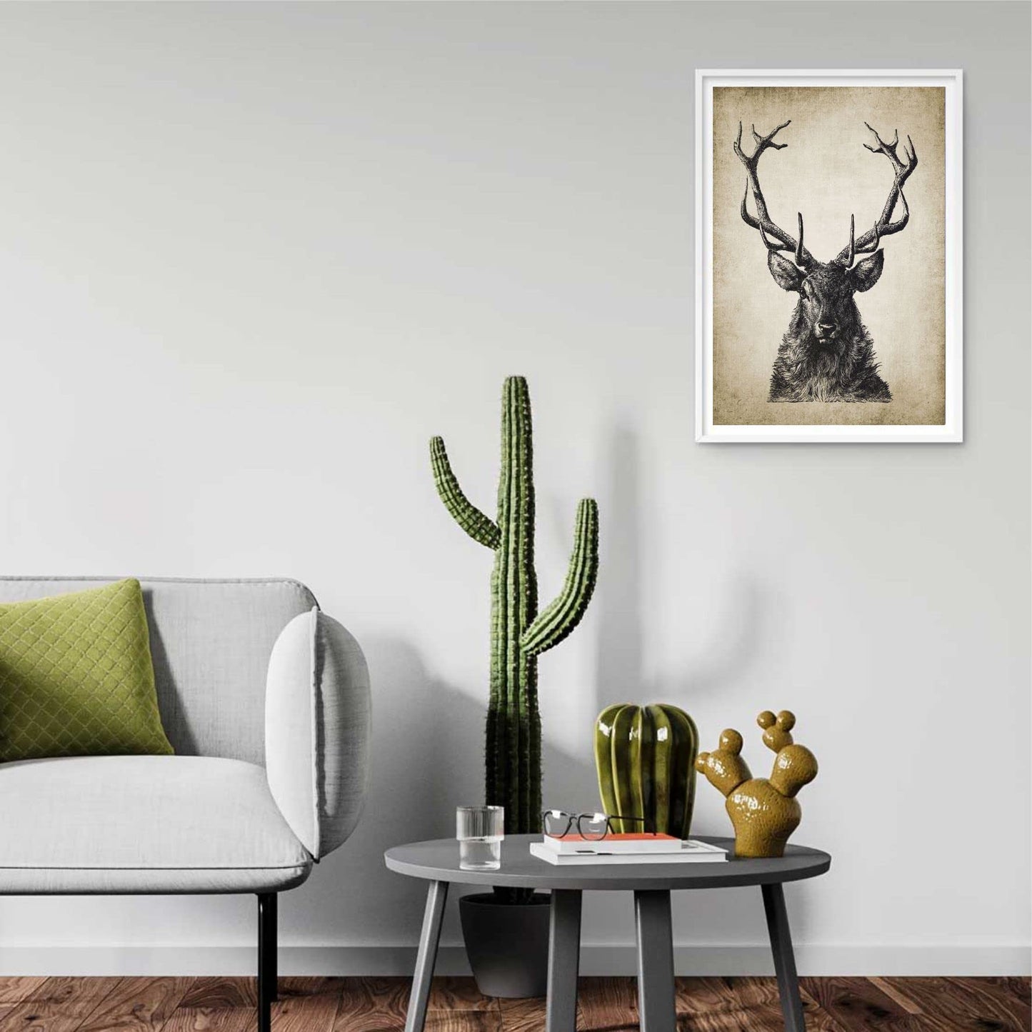 Batuba Design buffalo deer Wall Decor Poster Prints, Set of 4 FRAMELESS (8''x10''),Wild Animal Canvas Art Print American Highland Cow in Yellowstone National Park Picture Painting buffalo deer Wall