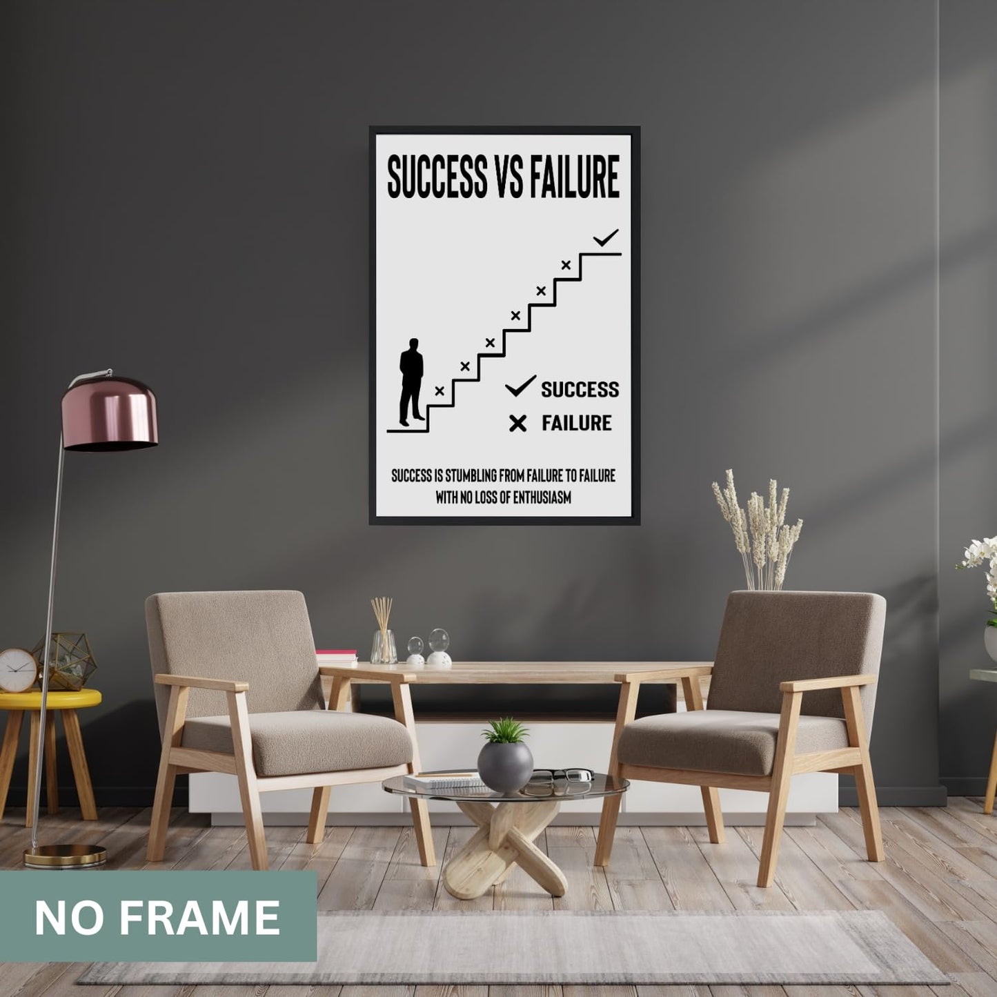 Motivational Wall Art - Inspirational Wall Decor & Classroom Posters, Entrepreneur Quote Poster For Home, Office Modern Wall Decor, 11x17 in. Laminated Print Minimalist Wall Art for Men - Unframed