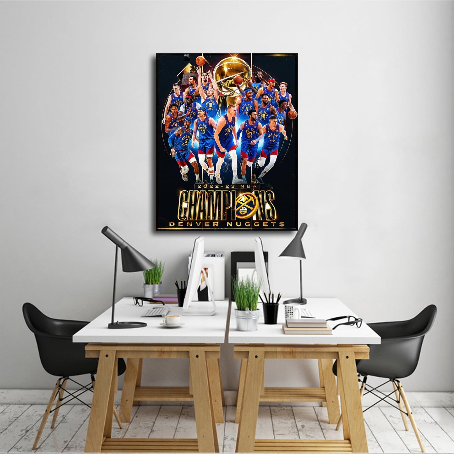 2022-2023 Nuggets Championship Poster Wall Art Print,Jokic & Murray Star Picture Artwork for Home Decor,Group Photo of The Nuggets Canvas Wall Poster Print (Nuggets,no Frame 12x15nch)