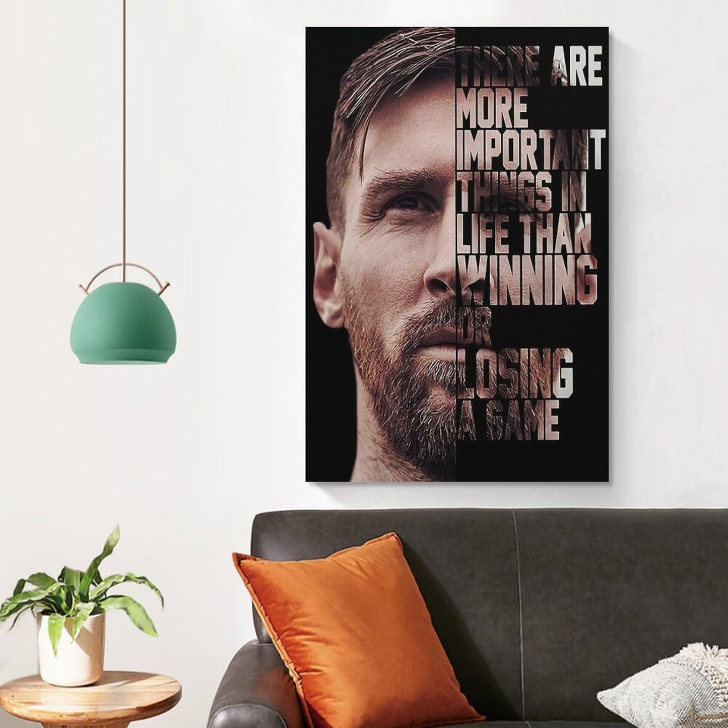 HAYNANCH Soccer Poster Football Star Messi Poster Inspirational Wall Decor Print With Soccer Star Lionel Messi's Inspiring Quote, Perfect For Home Decor Unframed 12x18inch(30x45cm)