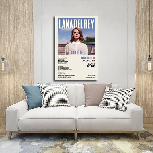 TOBIANG Lana Del Poster Rey Born To Die Music Album Cover Canvas Poster Wall Art Decor Print Picture Paintings for Living Room Bedroom Decoration Unframe: 12x18inch(30x45cm)