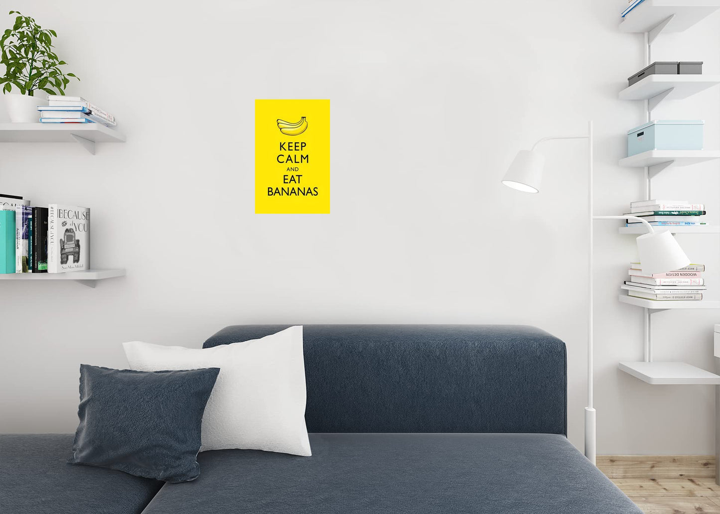 Keep Calm And Eat Bananas Yellow Cool Wall Decor Art Print Poster 12x18