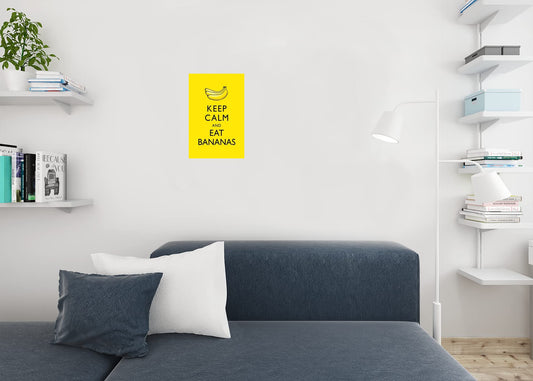 Keep Calm And Eat Bananas Yellow Cool Wall Decor Art Print Poster 12x18