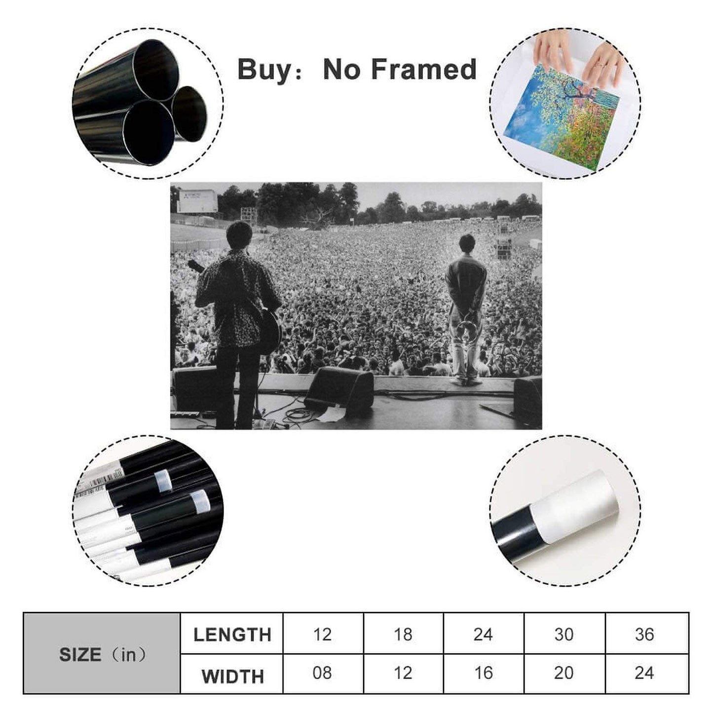 RAKKOTY Oasis on Twitter - On Stage - Liam Gallagher - Slane Panoramic Poster Canvas Wall Art Print Decorative Painting Artwork 12×18inch(30×45cm)