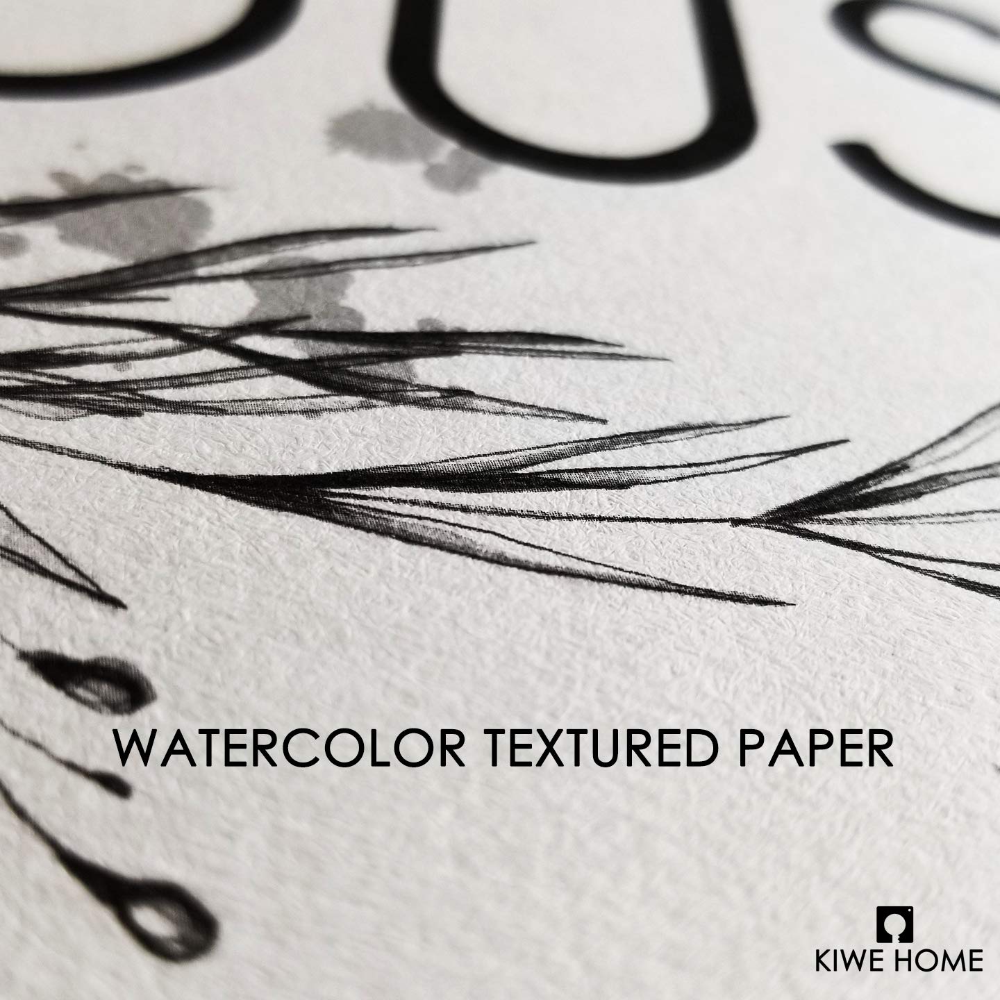 Wall Decor Quotes Saying Prints, 8x10 Textured Watercolor Black White Pictures Words Poster, Bathroom, Home Office Toilet Living Room Dining (Frames Not Included)