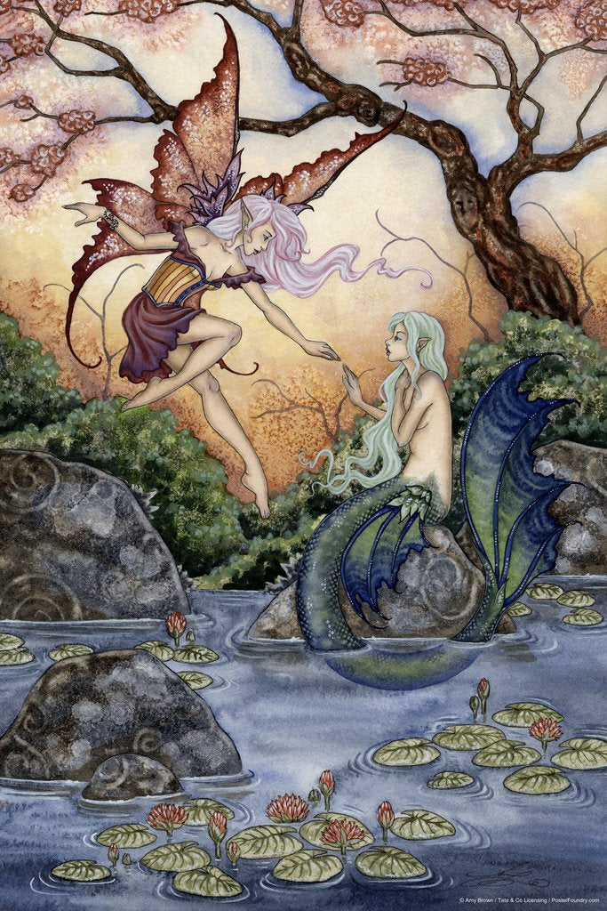 Fairy Mermaid Fairycore Grunge Room Decor Home and Office Wall Decor Aesthetic Room Cottagecore Vintage Teen Room Nursery Kawaii Fairies Witchy Goth Room Stuff Cool Wall Decor Art Print Poster 12x18
