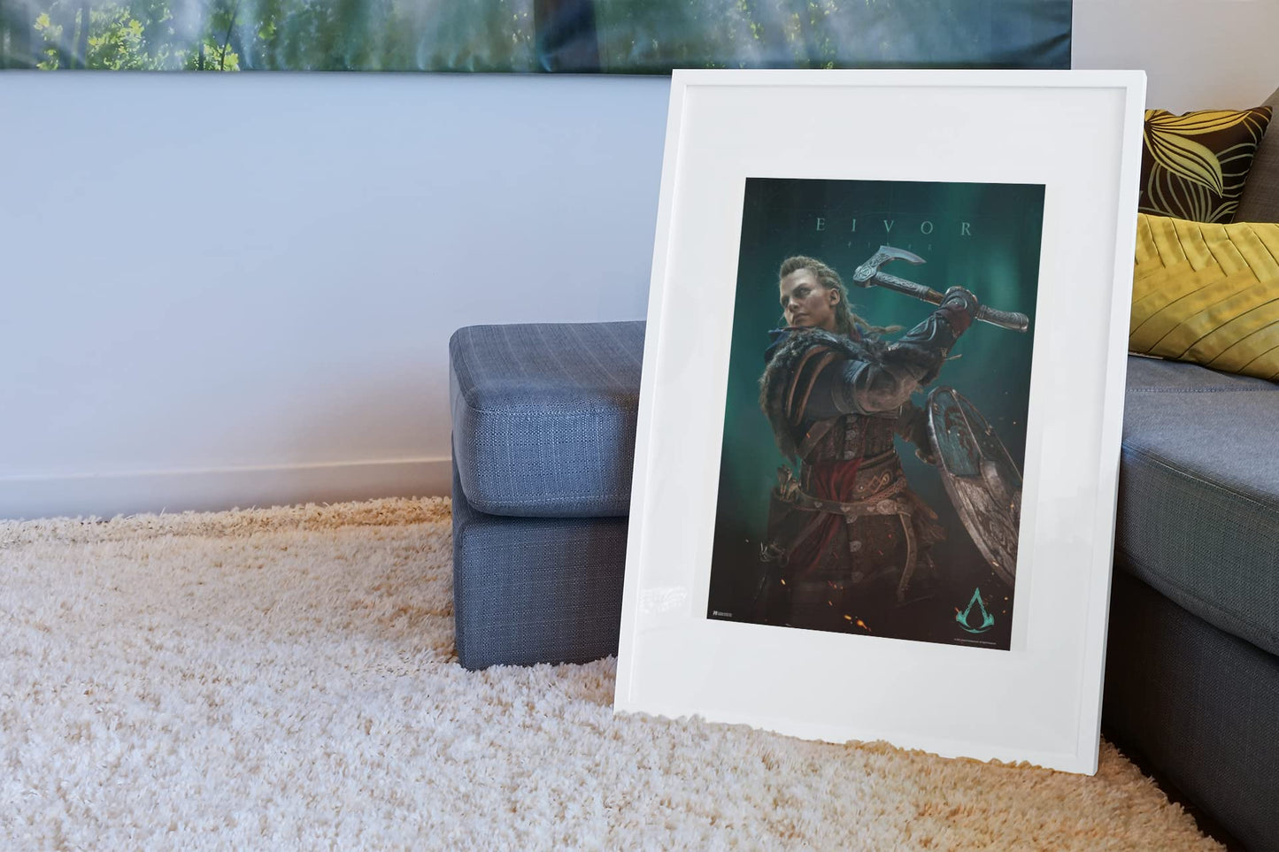 Assassins Creed Valhalla Wall Art Posters Video Game Eivor Varinsdottir Runes Female Games Art Games Movie Posters Gaming Room Decor Gamer Viking Wall Art Cool Wall Decor Art Print Poster 12x18