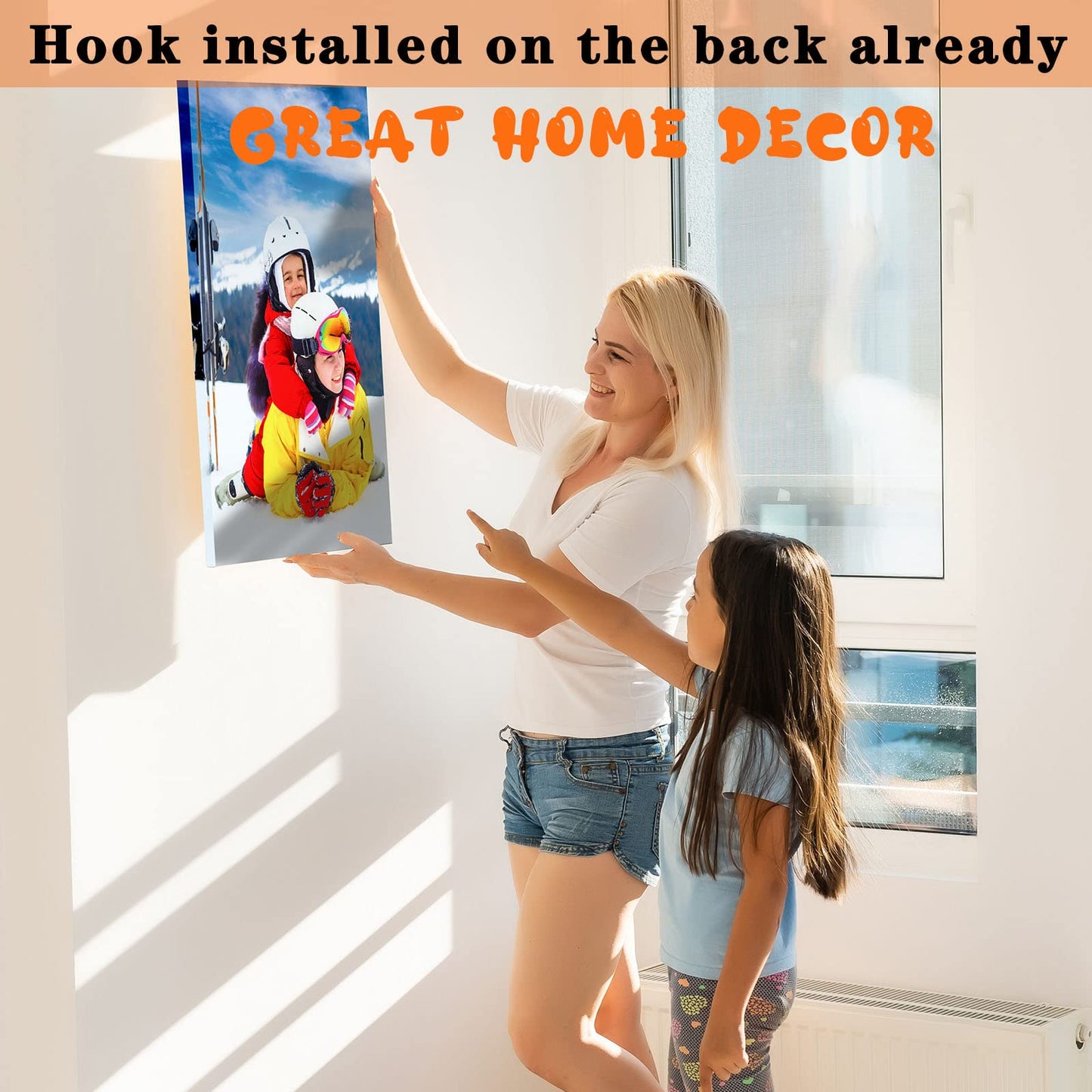 Personalized Canvas Print with Photo Text, Custom Picture Poster Print for Wall, Customized Framed Wall Art Photo Gifts-8" x 10"