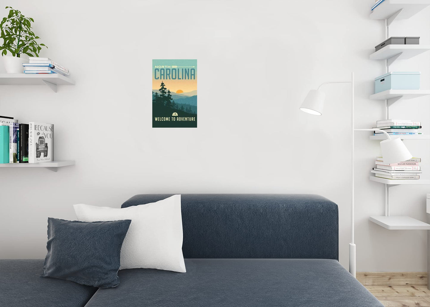 North Carolina Welcome To Adventure Retro Travel Art Cool Wall Decor Art Print Poster 12x18