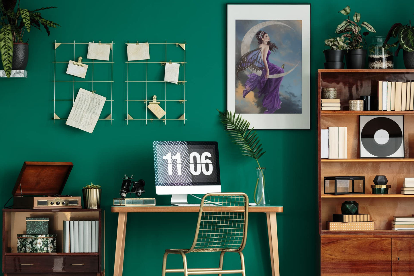 Fairy Core Amethyst Room Decor Grunge Wall Fairycore Cottagecore Poster Aesthetic Room Decor for Teen Girl and Nursery Wall Fairies Moon Sitting Home Office Cool Wall Decor Art Print Poster 12x18