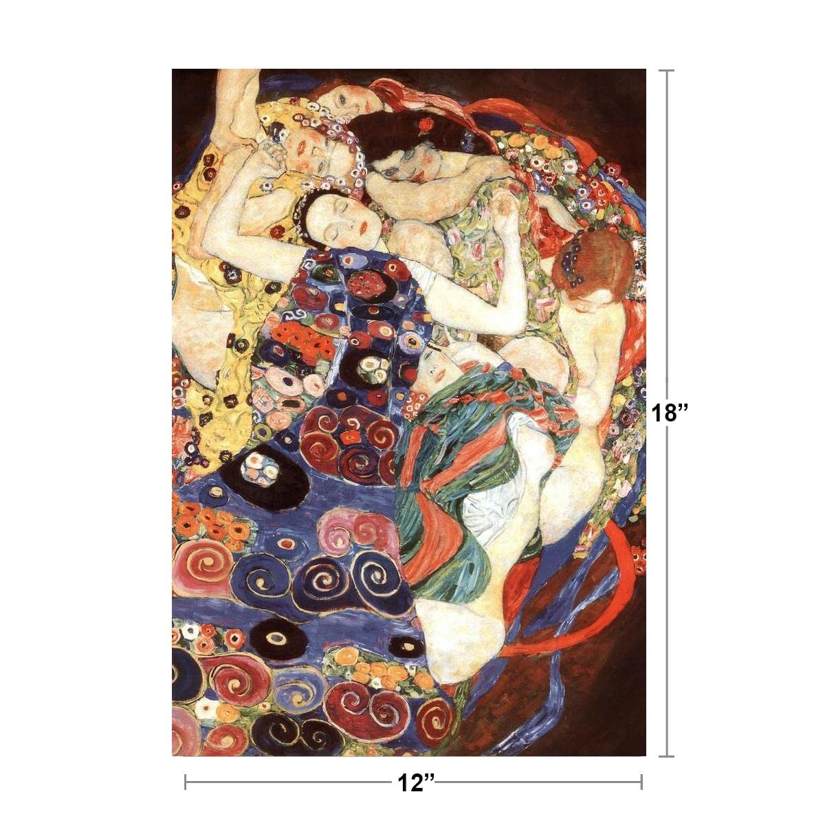 Gustav Klimt The Virgin 1913 Art Nouveau Symbolism Painting Evolution Womanhood Famous Cool Wall Decor Art Print Poster 12x18