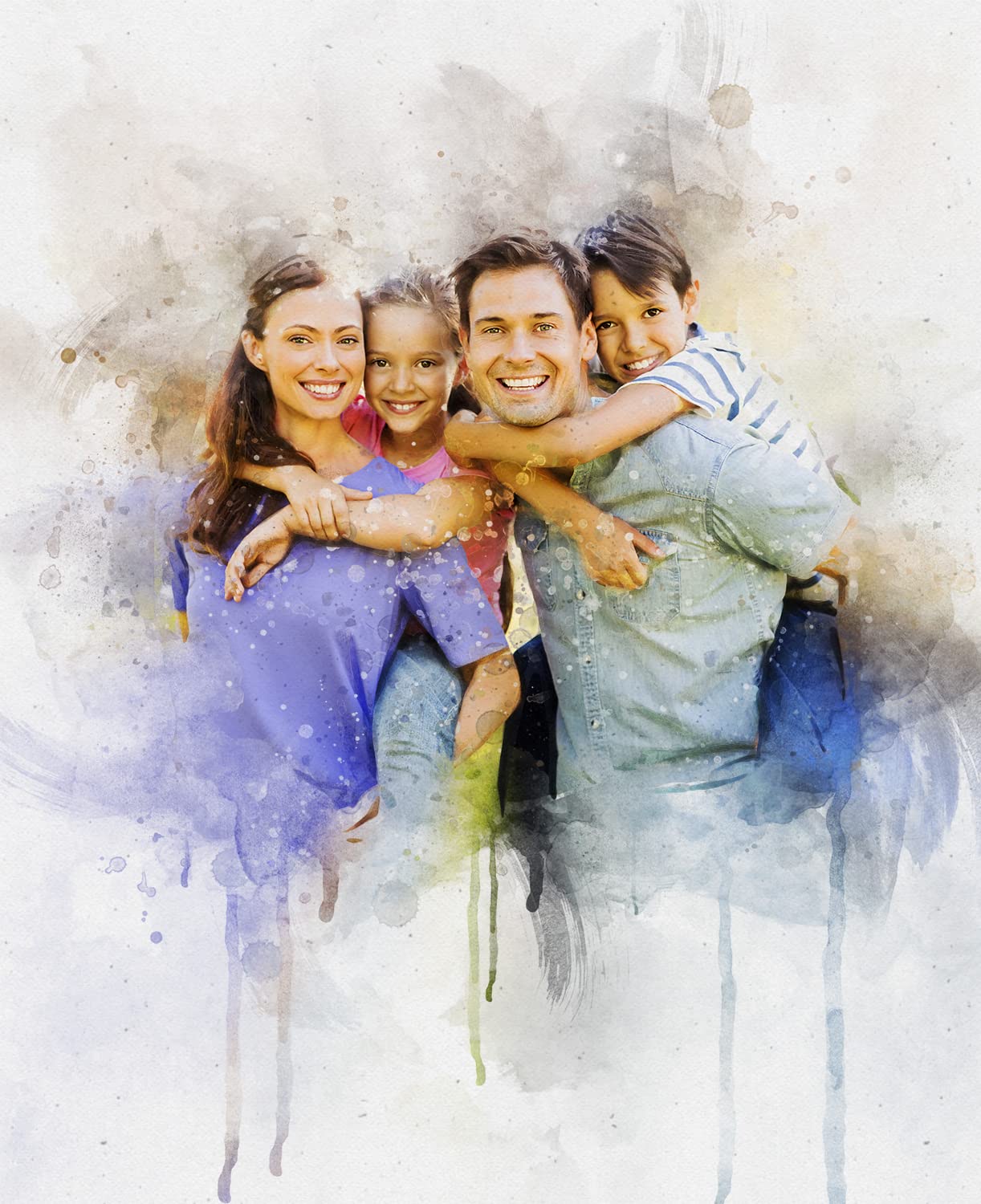 Personalized Anniversary Print Custom Wedding gift Poster Watercolor Portrait Photo