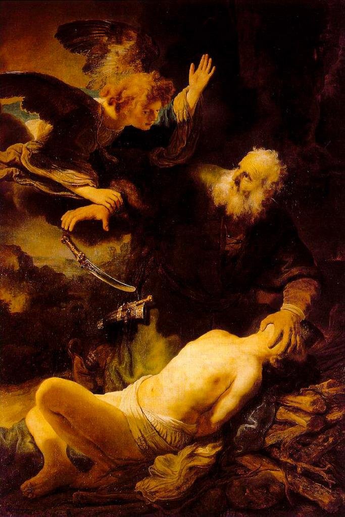 Rembrandt Sacrifice Of Isaac Realism Romantic Artwork Rembrandt Paintings on Prints Biblical Drawings Portrait Painting Wall Art Renaissance Posters Thick Paper Sign Print Picture 8x12