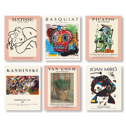 Salvador Dali Matisse Picasso Van Gogh Kandinski Basquiat Poster Prints, Mix artist Wall Decor Poster Prints, Matisse Room Decor, Kandinski Wall Decor, Mix Artist Wall Art