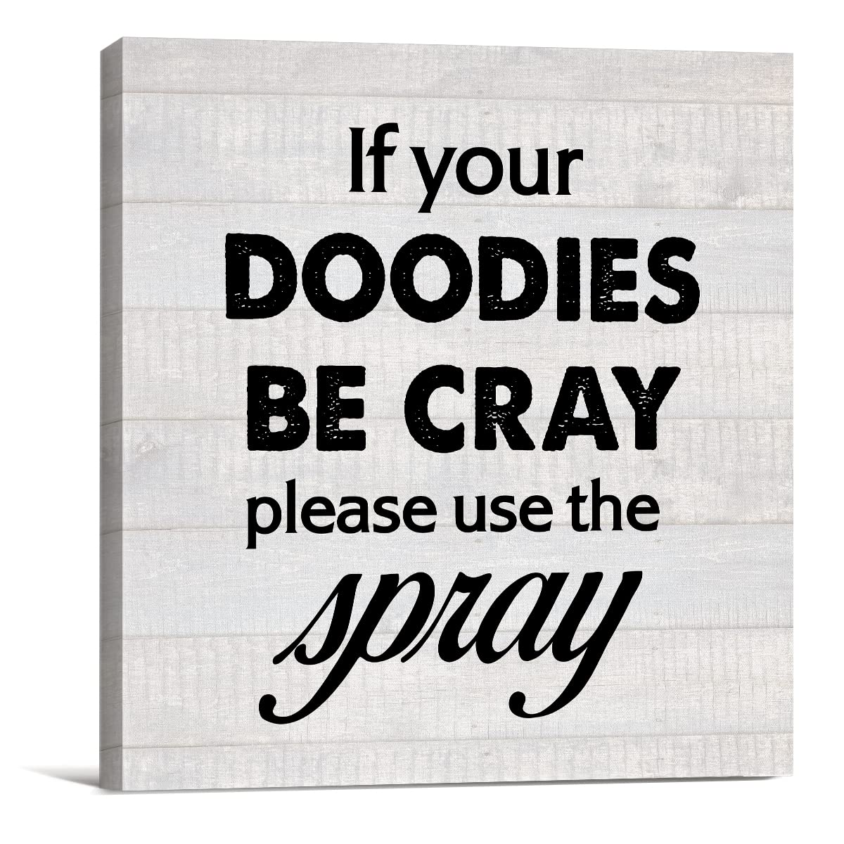 Country Bathroom Quote Canvas Prints Wall Art Decor Humor Bathroom Poster Painting Framed Artwork 8 x 8 Inch Home Restroom Shelf Wall Decoration Housewarming Gift