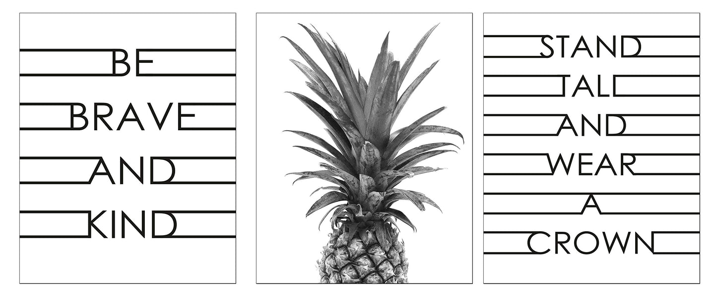 Modern Home Pineapple Inspirational and Motivational Wall Decor Prints. Artwork for Bedroom, Bathroom, Office, Kitchen, Living Room, House, Bathrooms. Poster Decorations ft Quotes and Pineapples