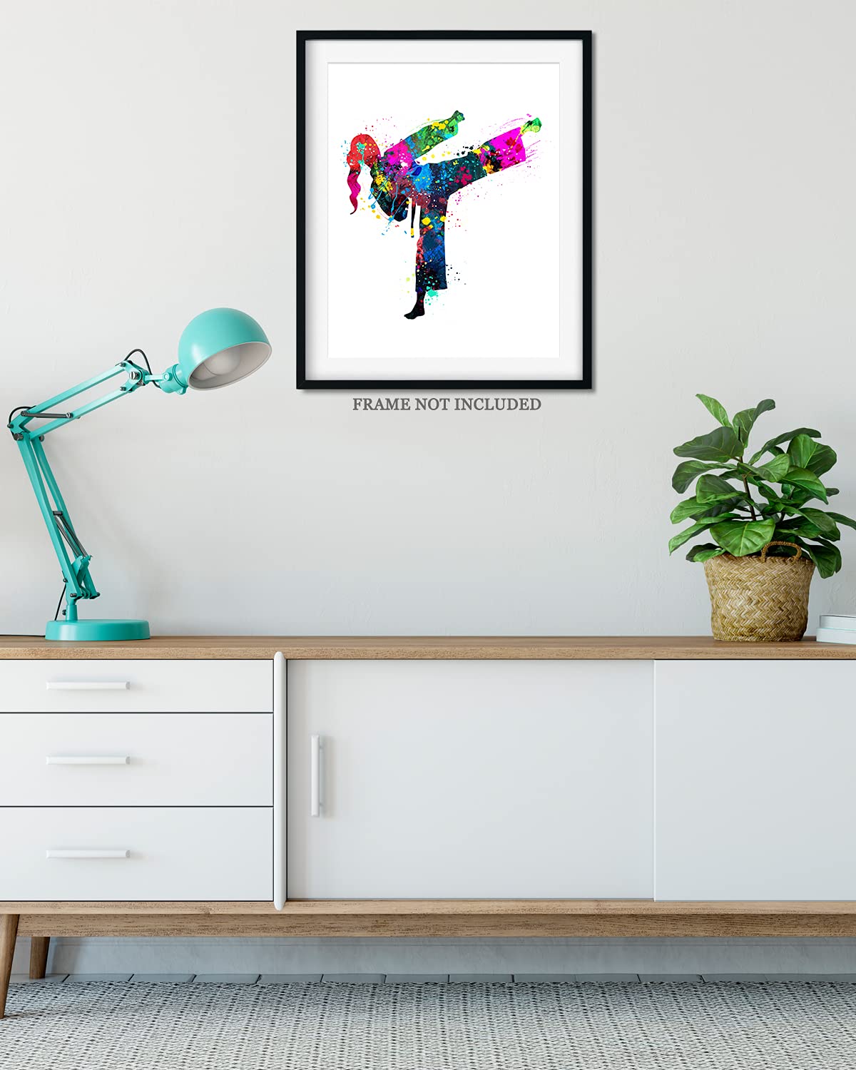 Govivo Karate Themed Gifts Wall Art - Inspirational Wall Art - Martial Art Poster, Canvas or Print - Dojo Decor Wall Art - Motivational Sports Quotes - Jiu Jitsu Picture - 8x10 unframed print