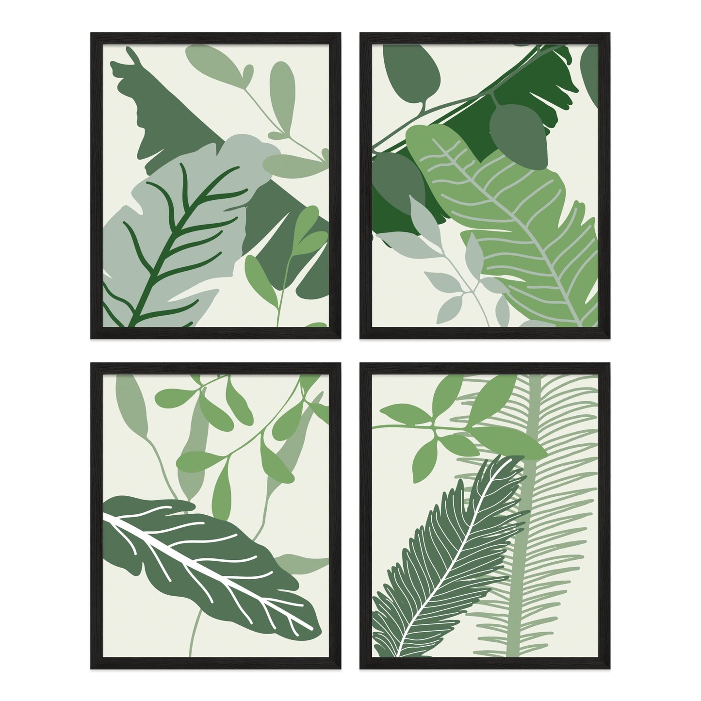 Insire Boho Wall Art Plant Wall Art - Plant Pictures Wall Art - Set of 4 Plant Art Botanical Wall Art Botanical Prints, Green Wall Art Boho Plants Boho Art Plant Poster Green Abstract (8x10) Unframed
