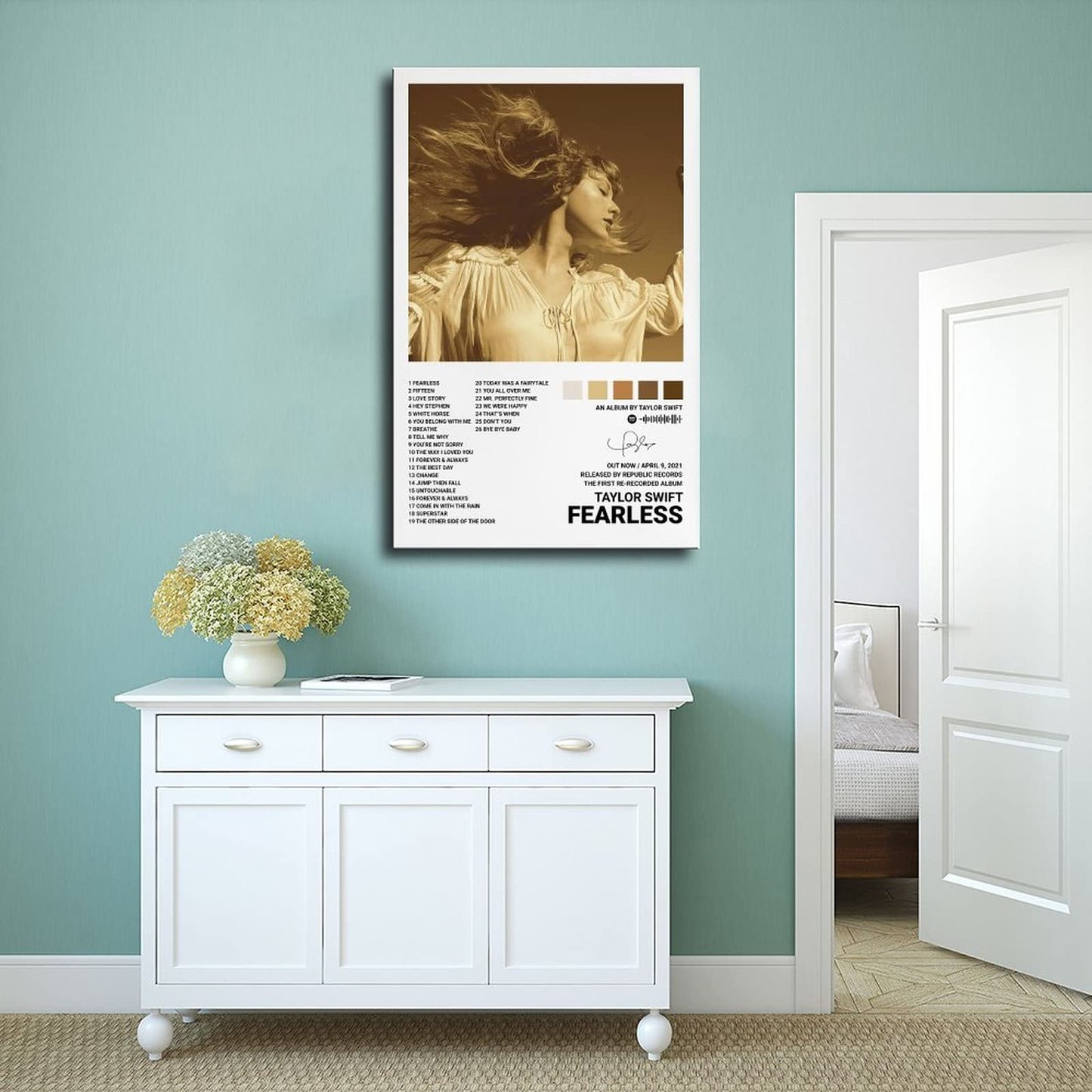 Taylor Poster for Walls, Fearless (Taylor's Version) Album Cover Posters Wall Decor Art Print Canvas Posters for Room Aesthetic Unframe:12x18inch(30x45cm)