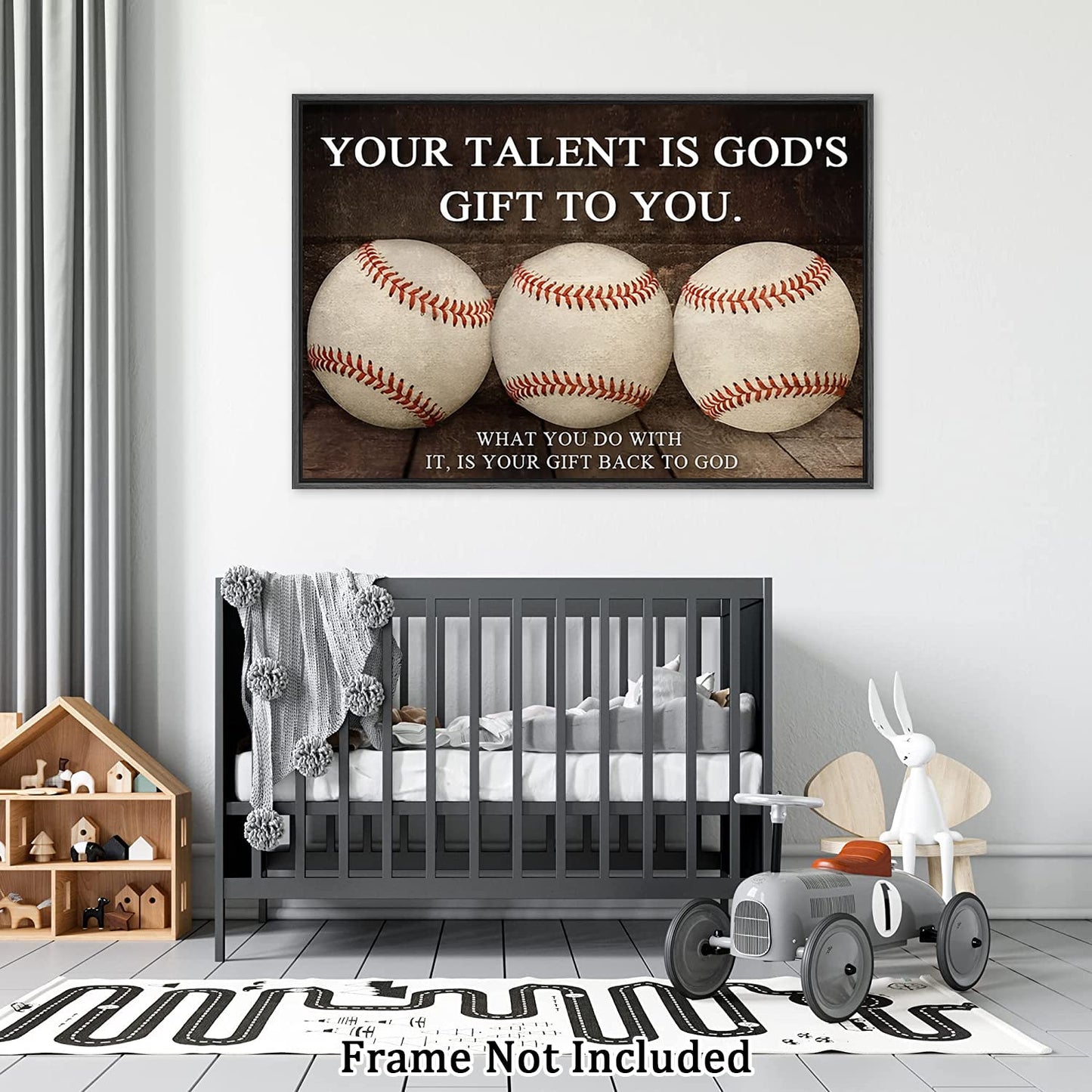 Your Talent Is God'S Gift To You Baseball Canvas Painting Modern Abstract Wall Art Motivational Quote Posters and Prints Wall Decor Unframe Wall Artwork Home Decor Office Kitchen Wall Decoration for