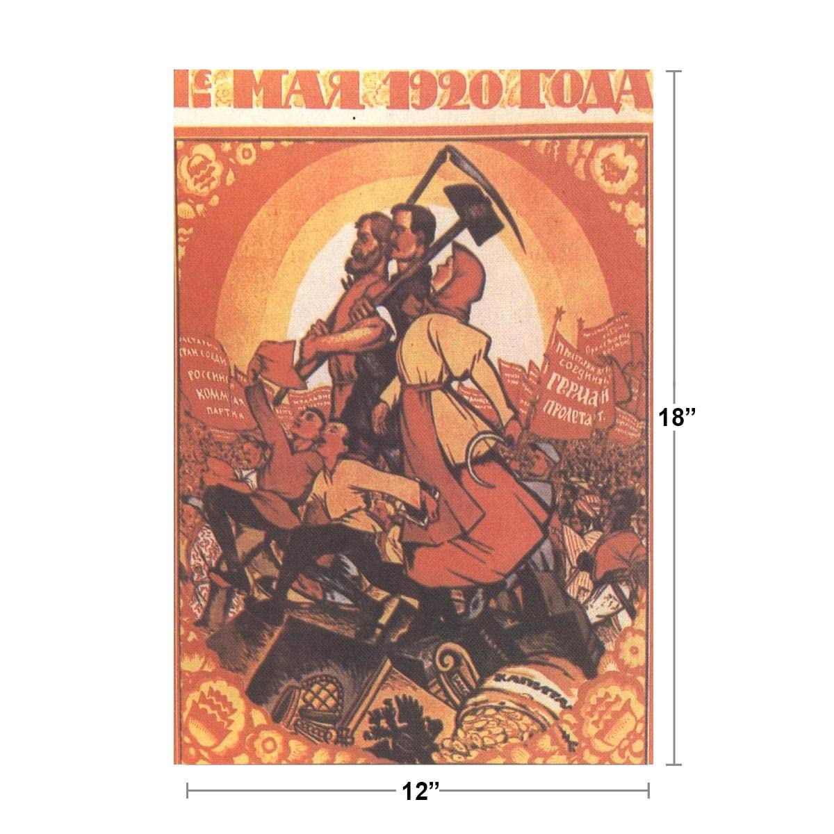 Russian May Day Soviet Propaganda WPA War Propaganda Cool Wall Decor Art Print Poster 12x18