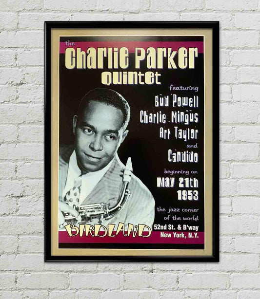 Charlie Parker Vintage Jazz Concert Poster 18"x24" Print Wall Decor Music African American