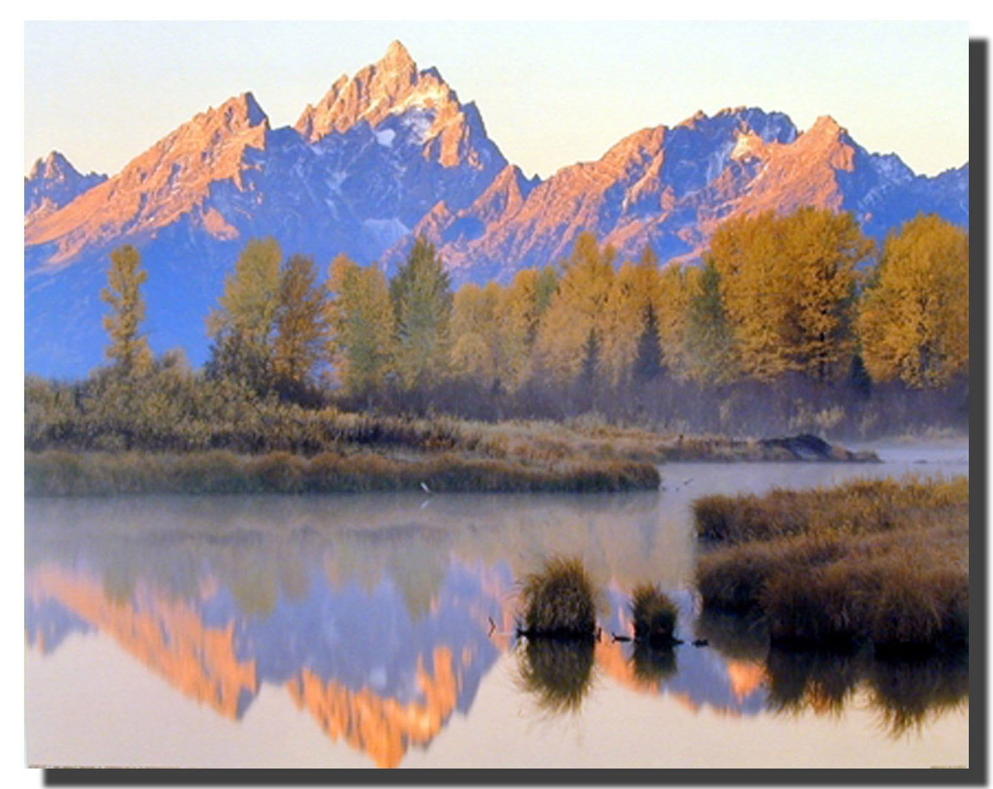 Landscape Wall Decor Poster Grand Teton National Park Mountain Lake Scenery Art Print Picture (16x20)