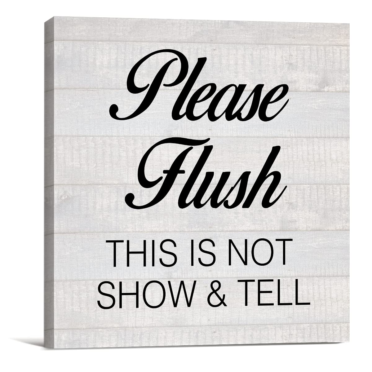 Country Please Flush Funny Restroom Canvas Prints Wall Art Decor Humor Bathroom Poster Painting Framed Artwork 8 x 8 Inch Home Shelf Wall Decoration Housewarming Gift